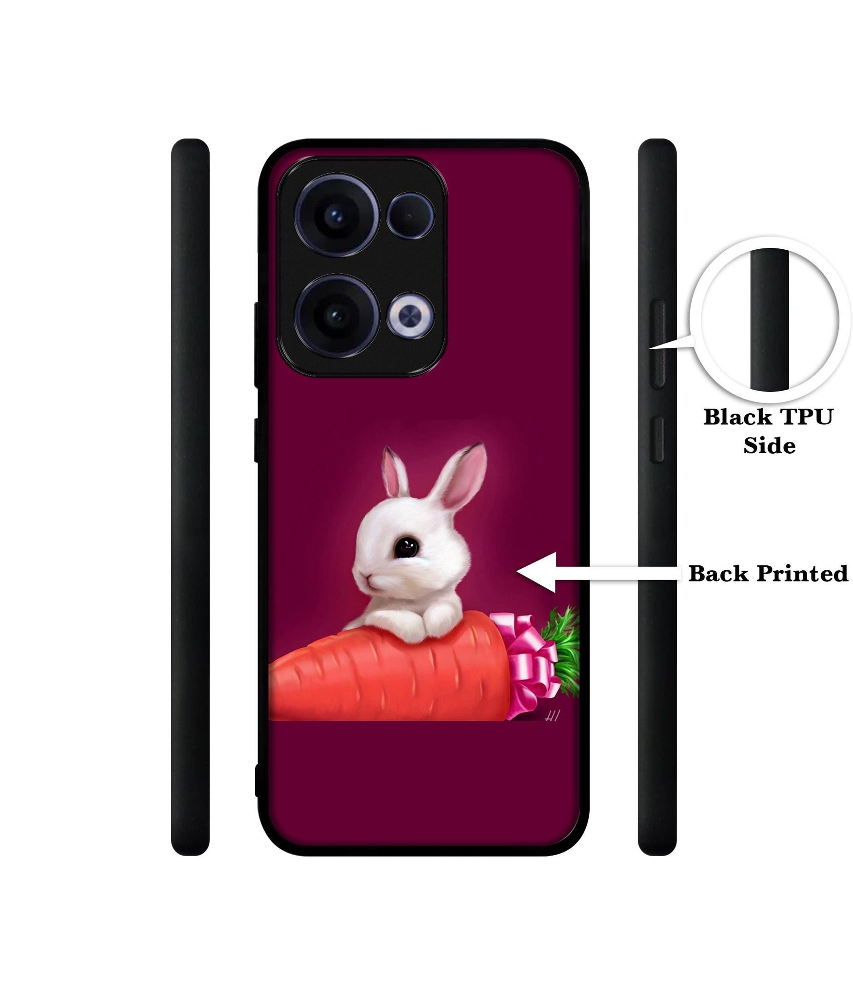 Bunny With Carrot Designer 2D Printed Back Case Cover for Oppo Reno13 5G