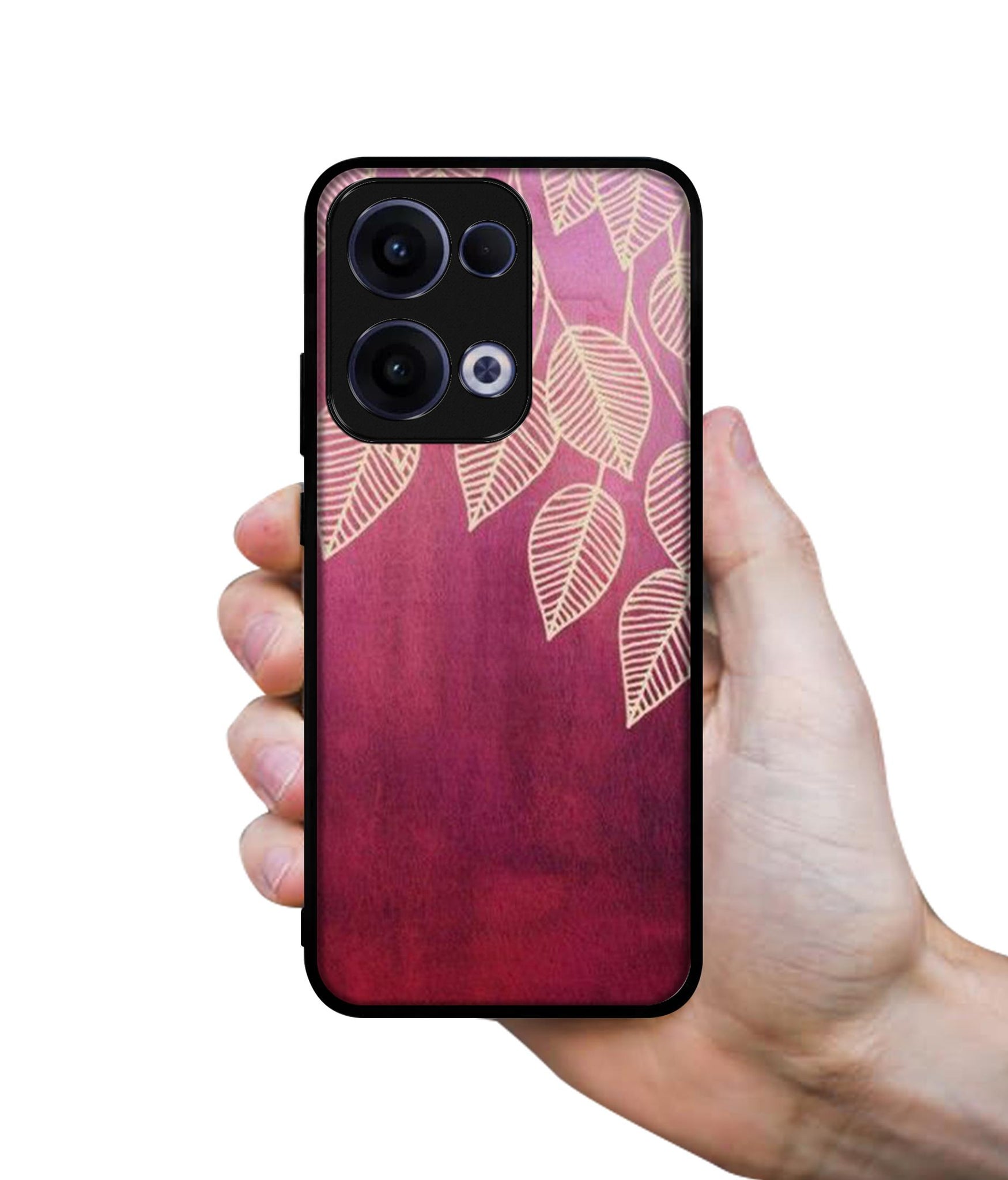 Leaf Pattern Designer 2D Printed Back Case Cover for Oppo Reno13 5G