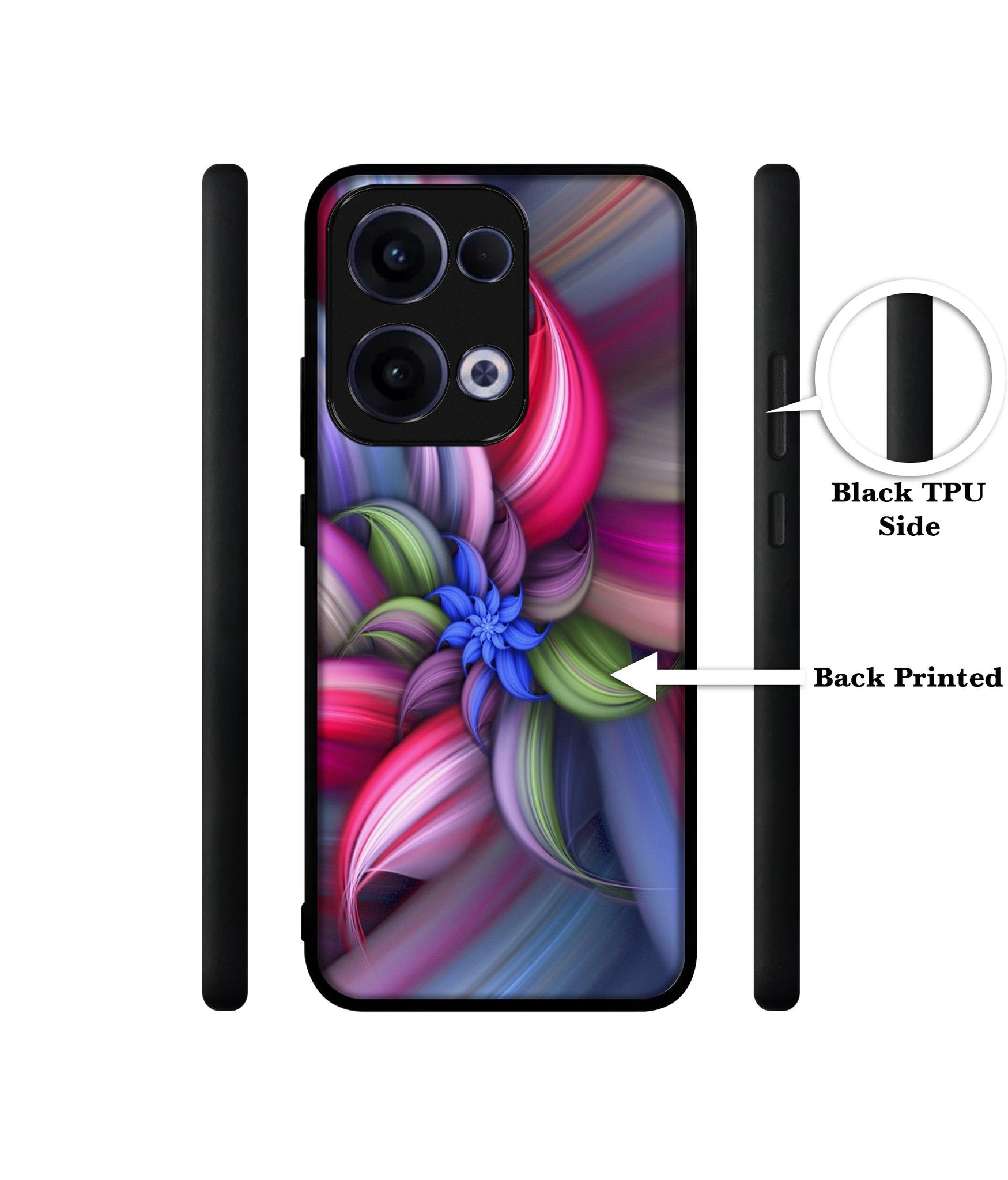 Colorful Flower Designer 2D Printed Back Case Cover for Oppo Reno13 5G