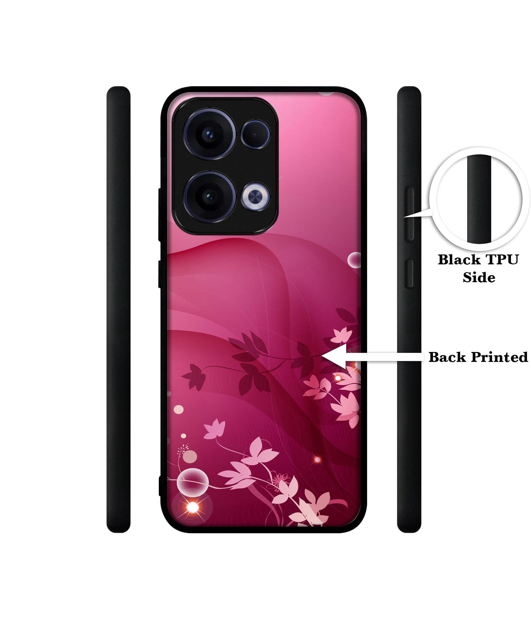 Pink Abstract Designer 2D Printed Back Case Cover for Oppo Reno13 5G