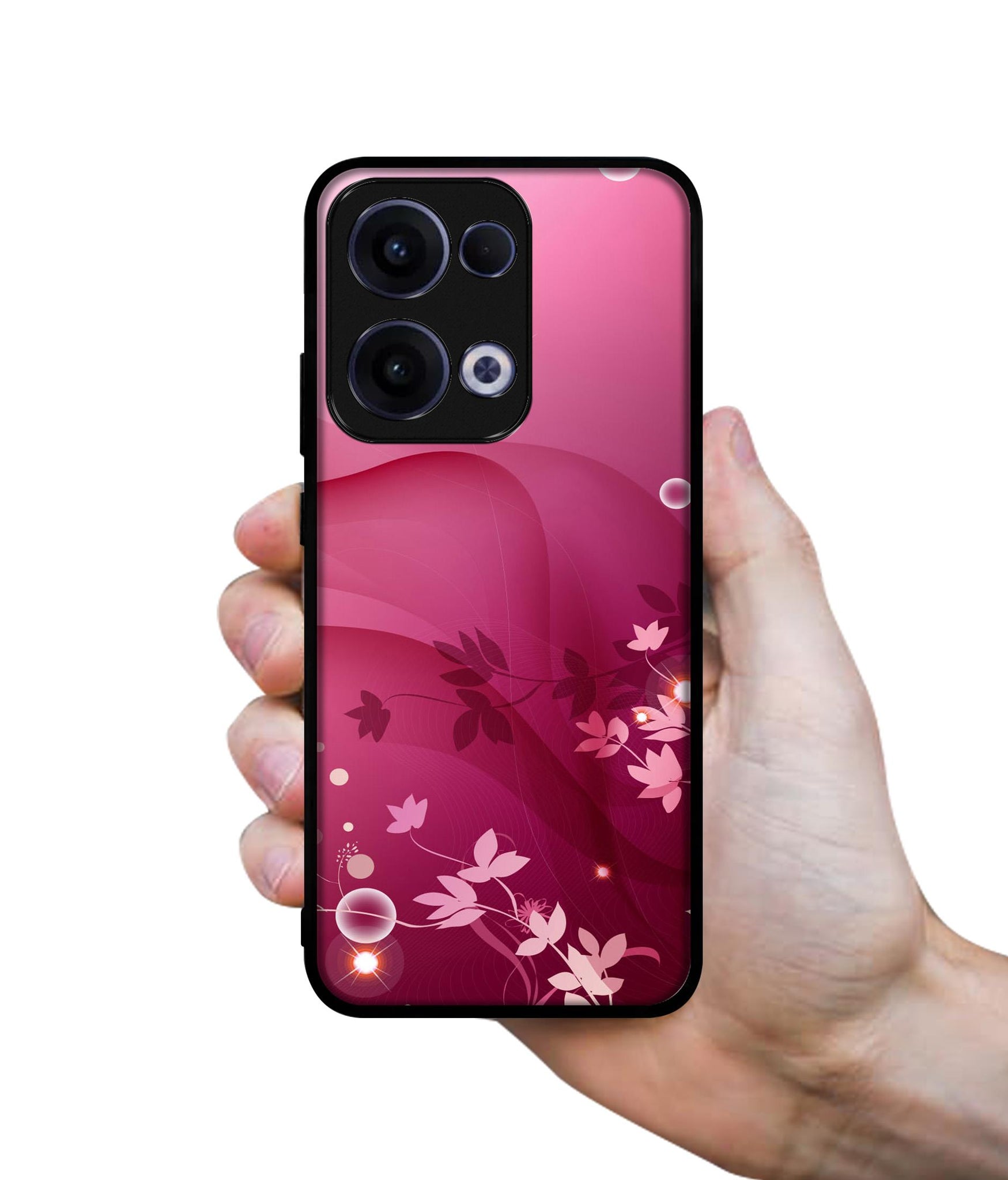 Pink Abstract Designer 2D Printed Back Case Cover for Oppo Reno13 5G