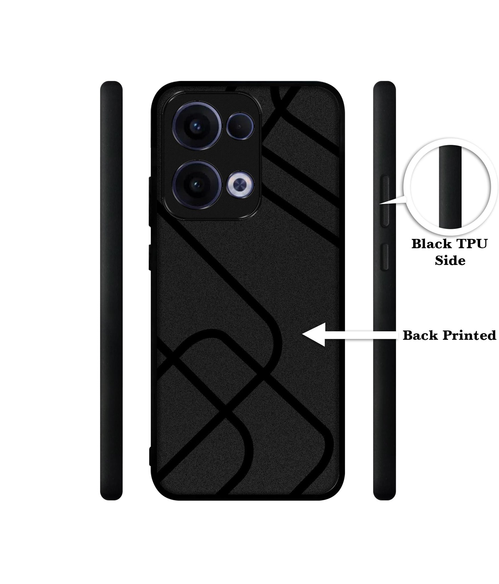 Zig-Zag Black Line Designer 2D Printed Back Case Cover for Oppo Reno13 5G