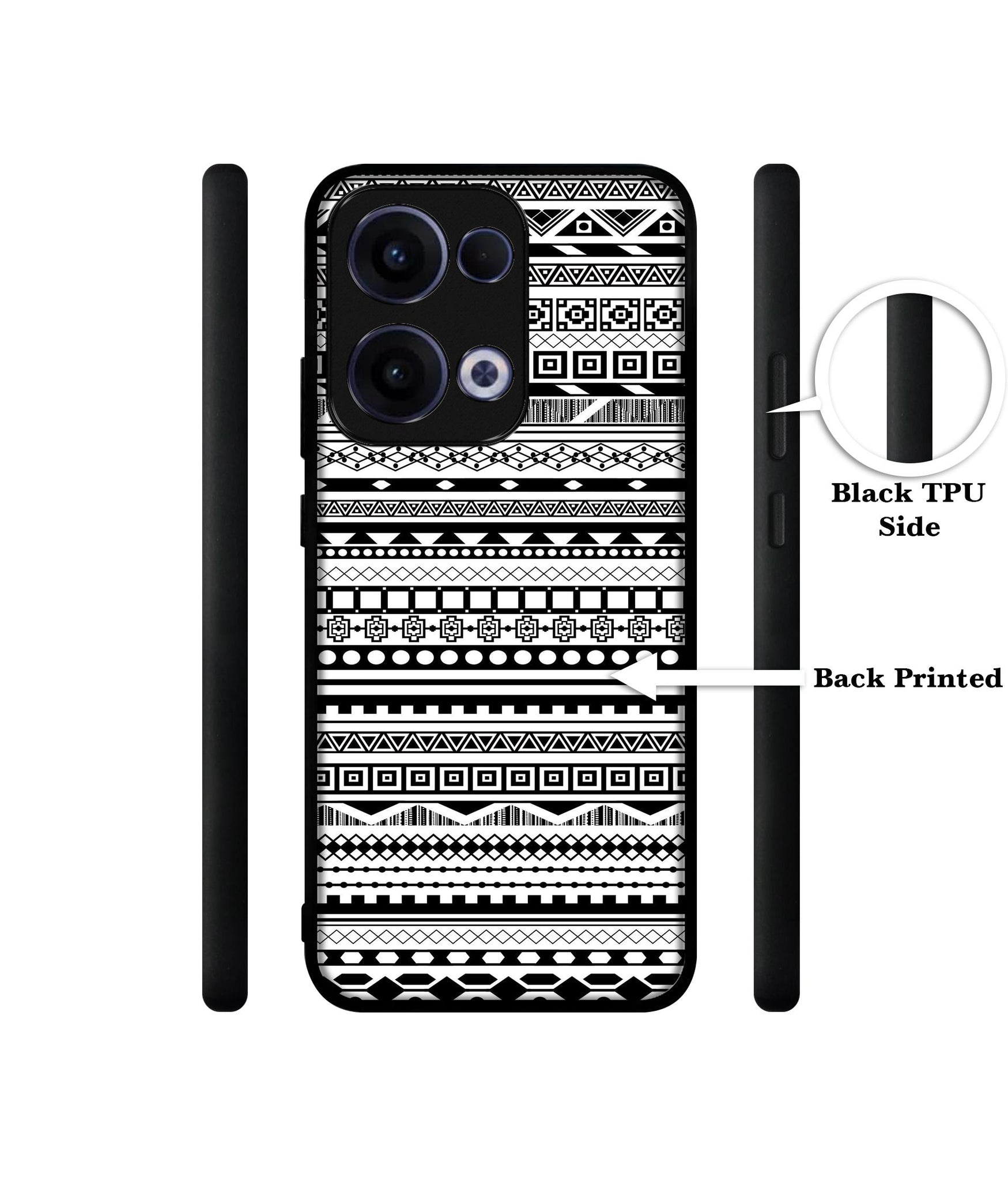 Black & White Patterns Designer 2D Printed Back Case Cover for Oppo Reno13 5G