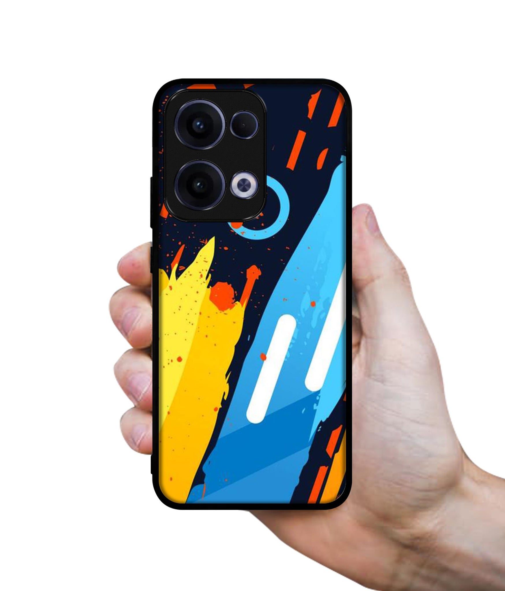 Abstract Stripes Geometric Figures Designer 2D Printed Back Case Cover for Oppo Reno13 5G