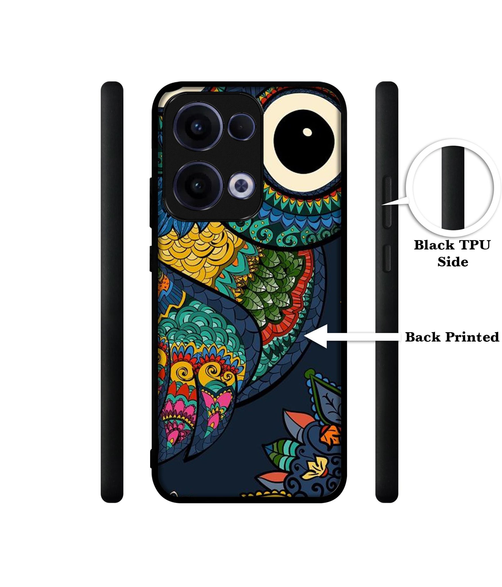 Owl Illustration Designer 2D Printed Back Case Cover for Oppo Reno13 5G