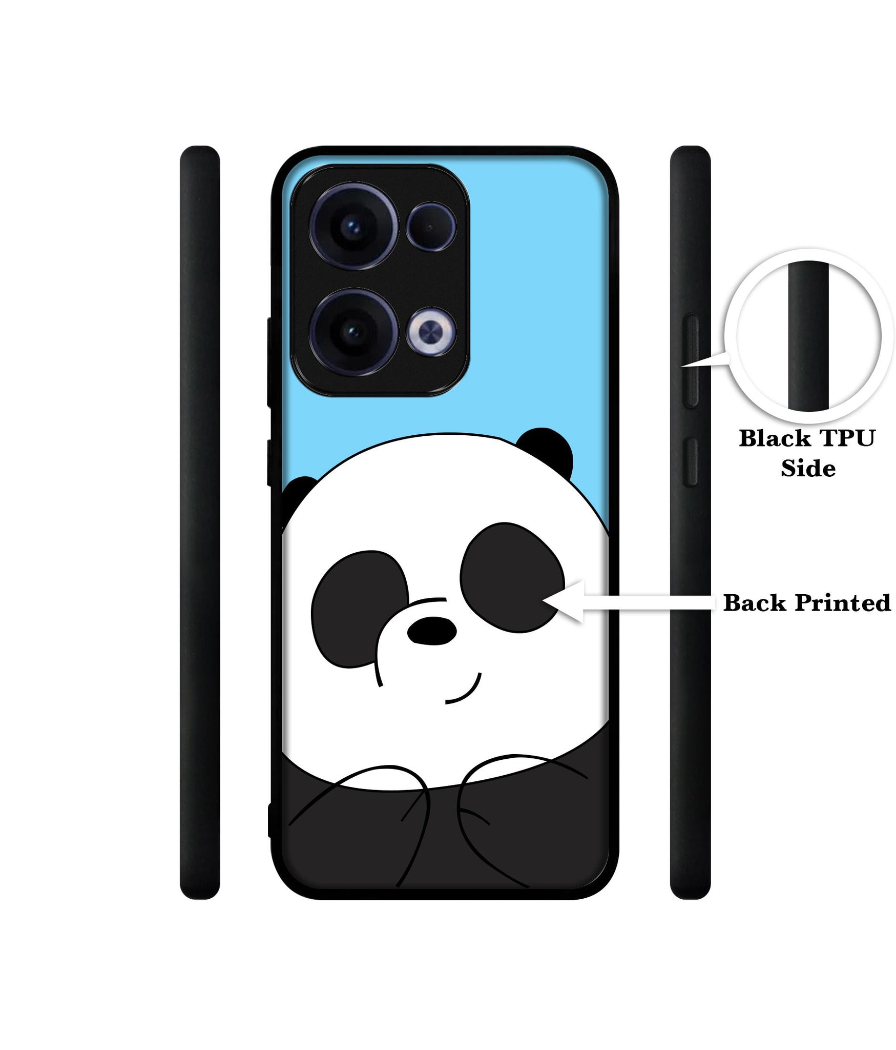Cute Panda Designer 2D Printed Back Case Cover for Oppo Reno13 5G