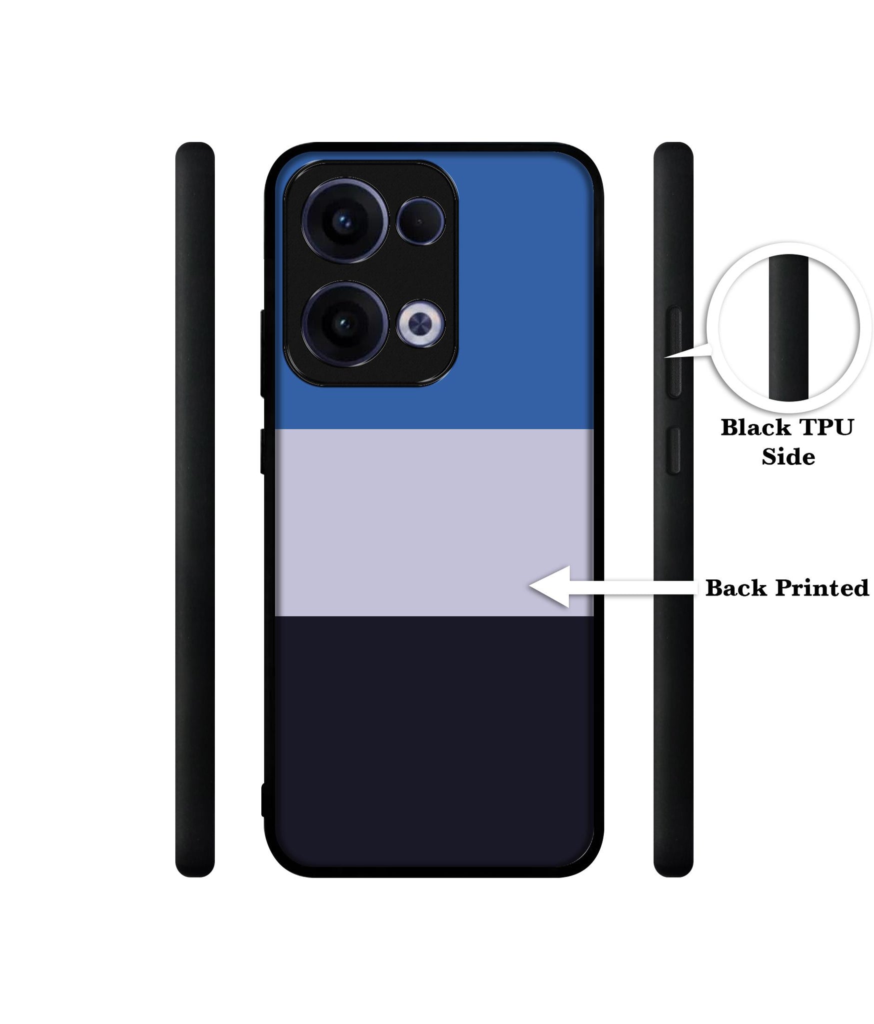 Three Color Stripes Designer 2D Printed Back Case Cover for Oppo Reno13 5G