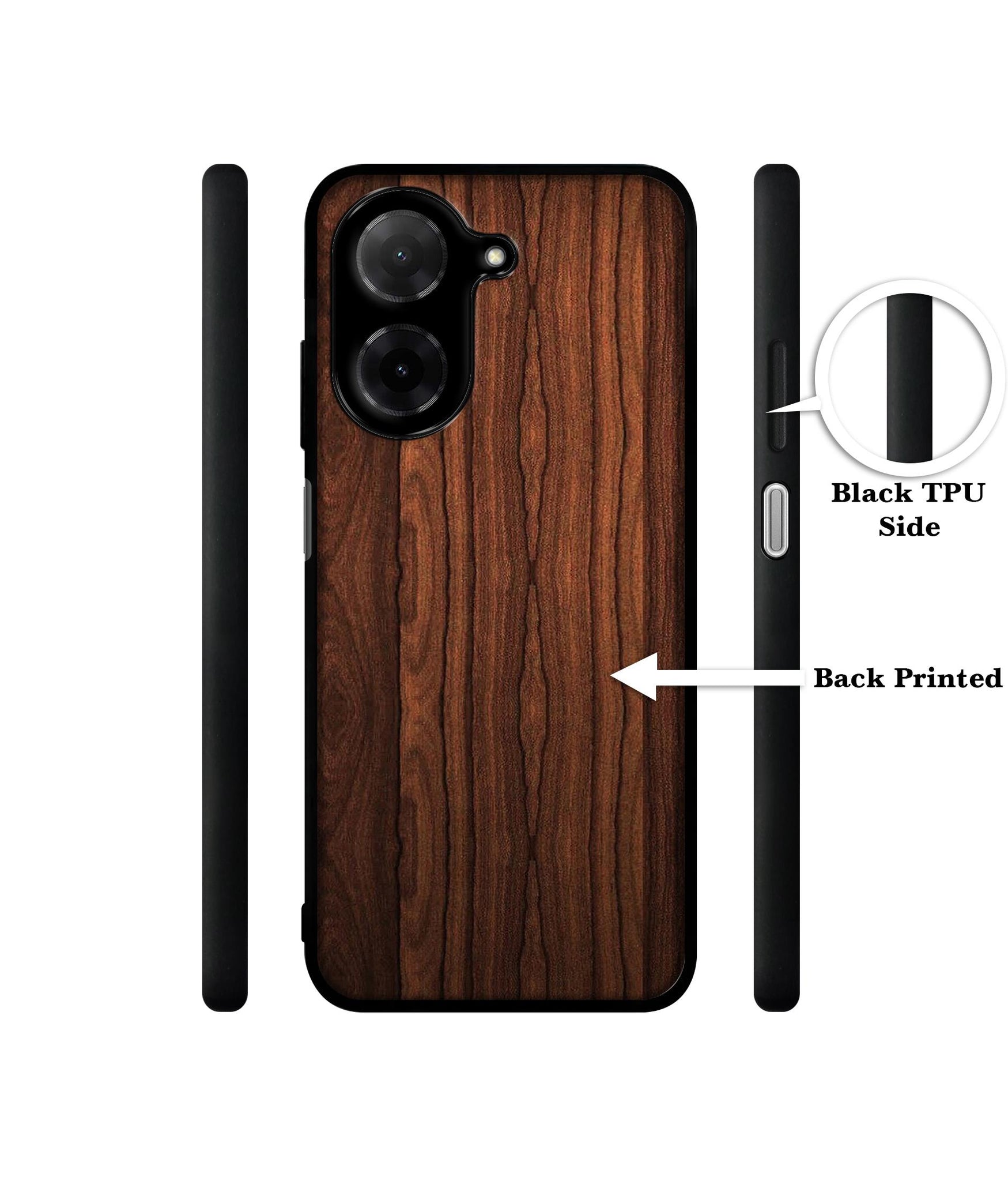 Brown Wooden Texture Designer 2D Printed Back Case Cover for Poco C71 4G / Mi Redmi A5 4G