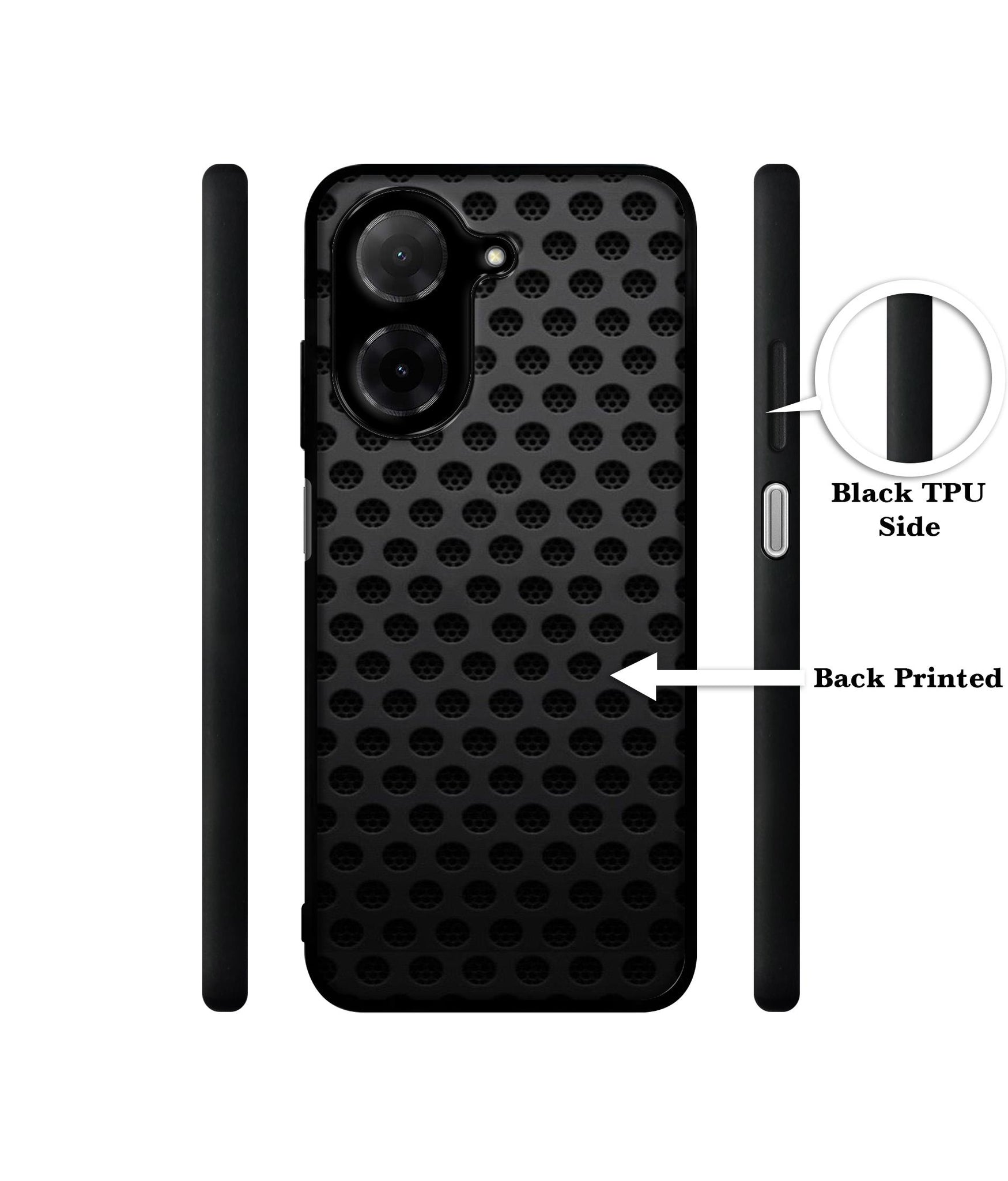 Black Circle Designer 2D Printed Back Case Cover for Poco C71 4G / Mi Redmi A5 4G