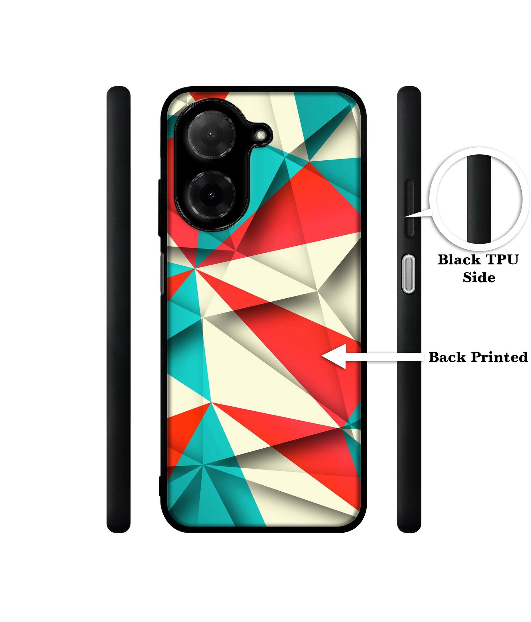 Red Blue White Pattern Designer 2D Printed Back Case Cover for Poco C71 4G / Mi Redmi A5 4G