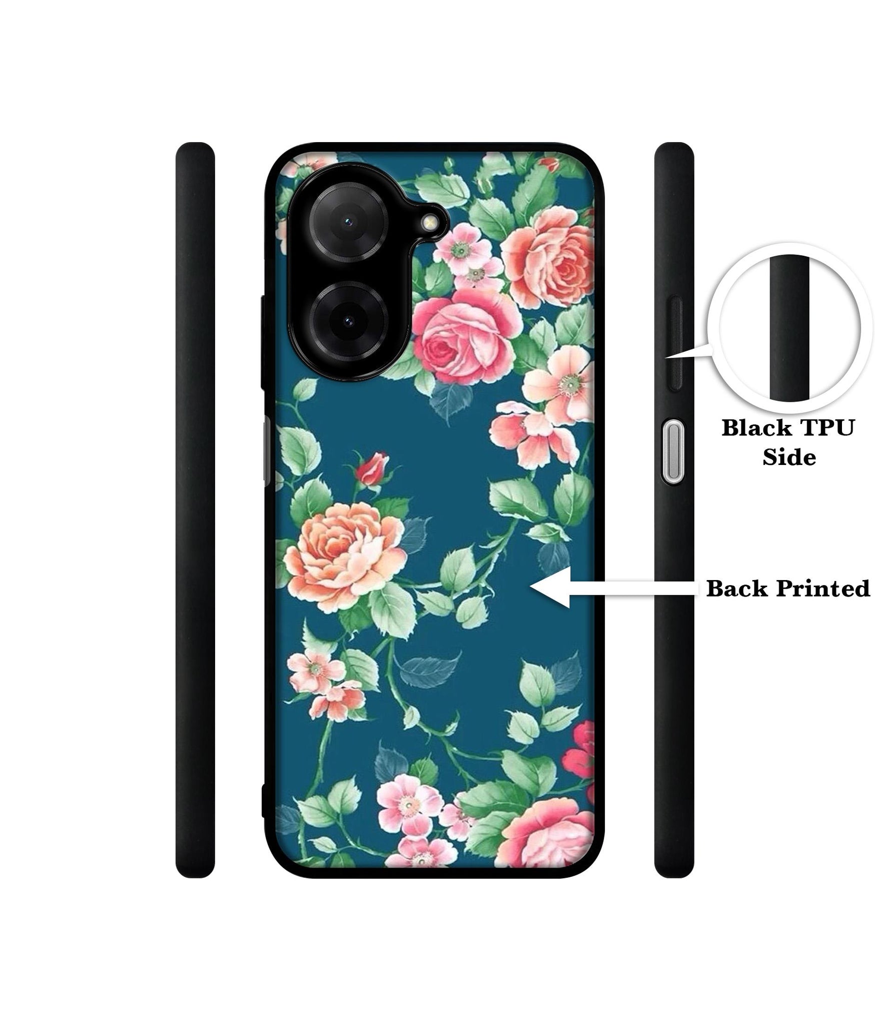 Vintage Floral Designer 2D Printed Back Case Cover for Poco C71 4G / Mi Redmi A5 4G