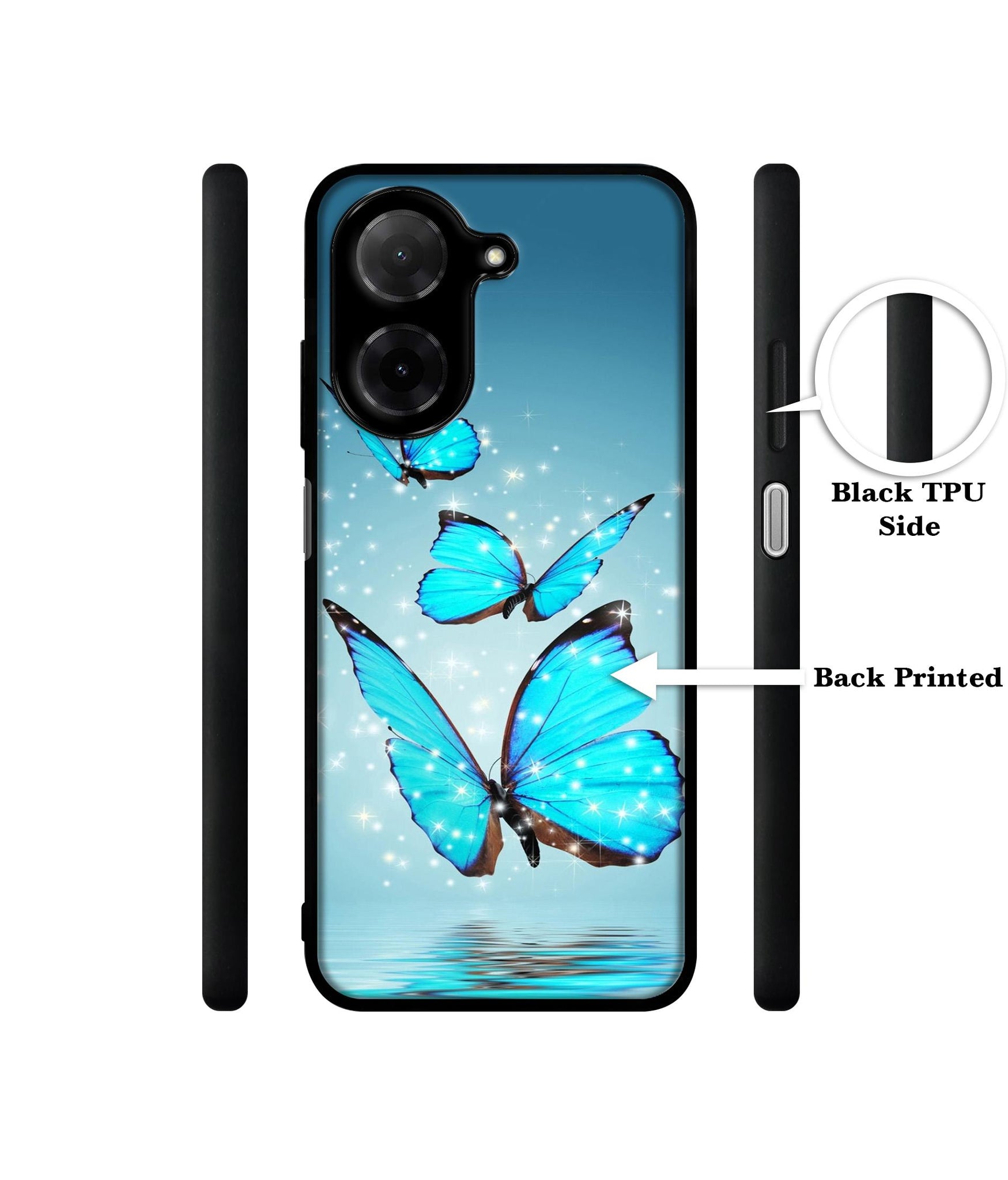 Flying Butterflies Designer 2D Printed Back Case Cover for Poco C71 4G / Mi Redmi A5 4G