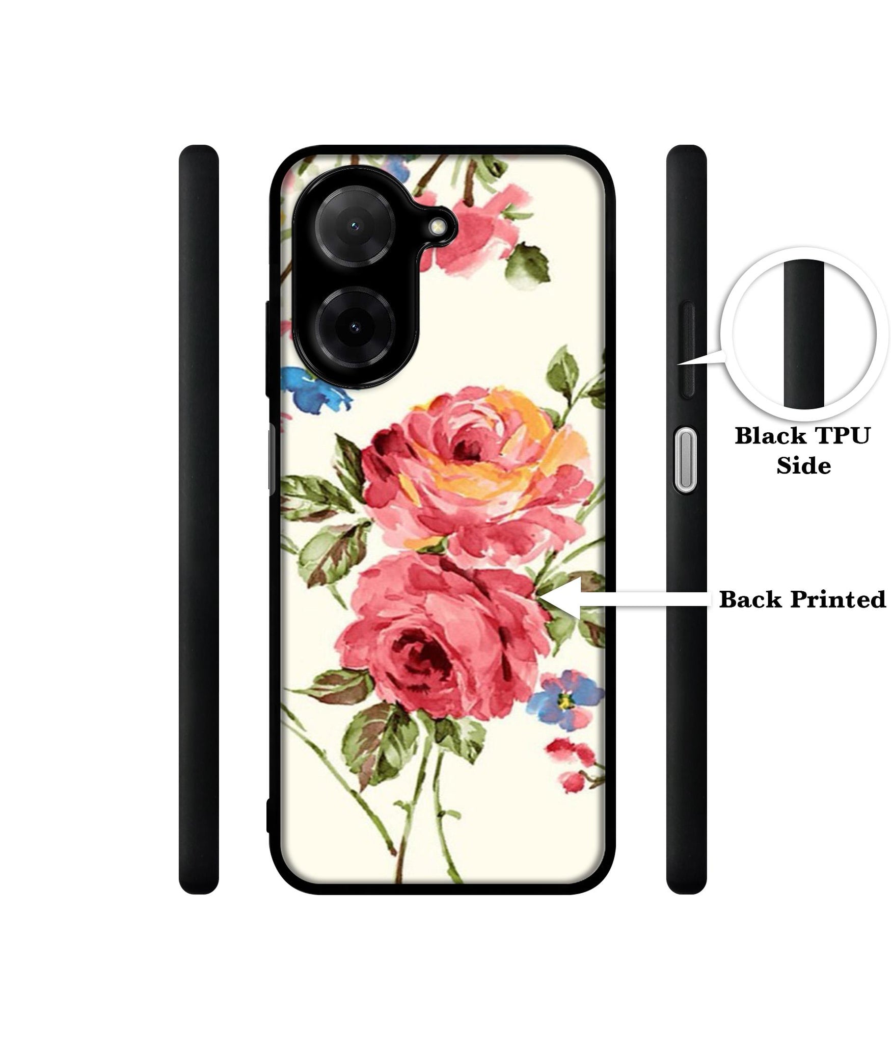 Vintage Painting Flower Designer 2D Printed Back Case Cover for Poco C71 4G / Mi Redmi A5 4G