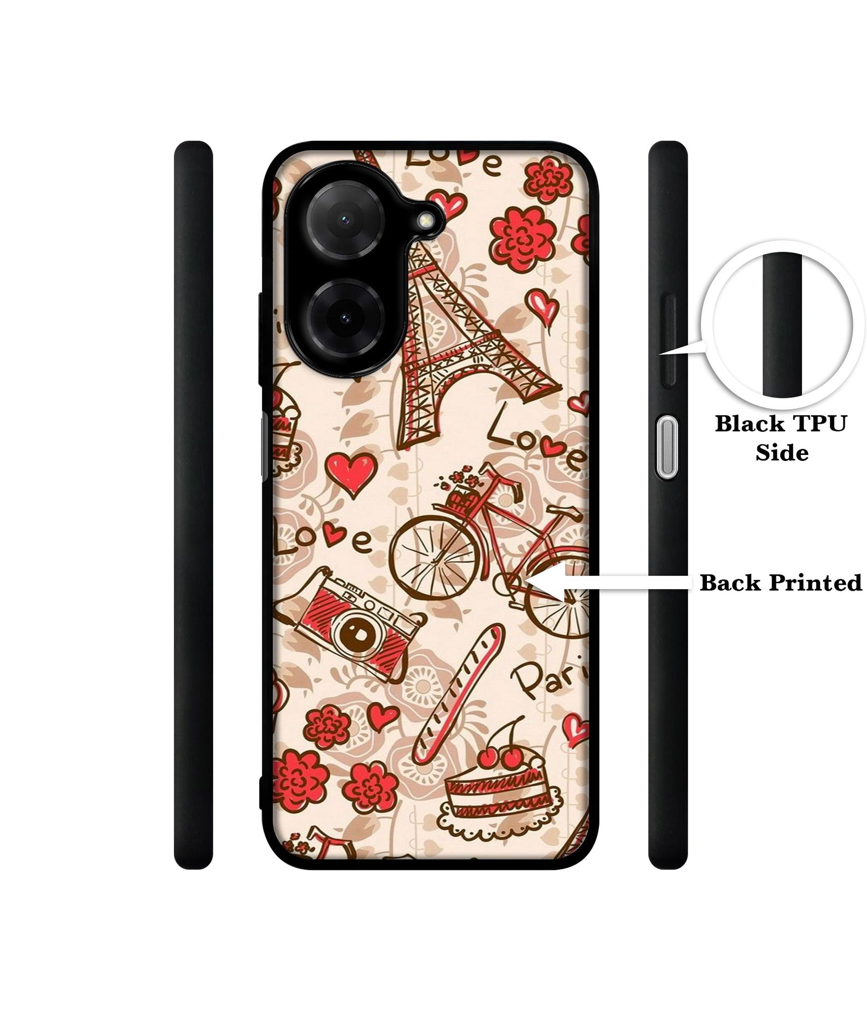 Vintage Paris Designer 2D Printed Back Case Cover for Poco C71 4G / Mi Redmi A5 4G