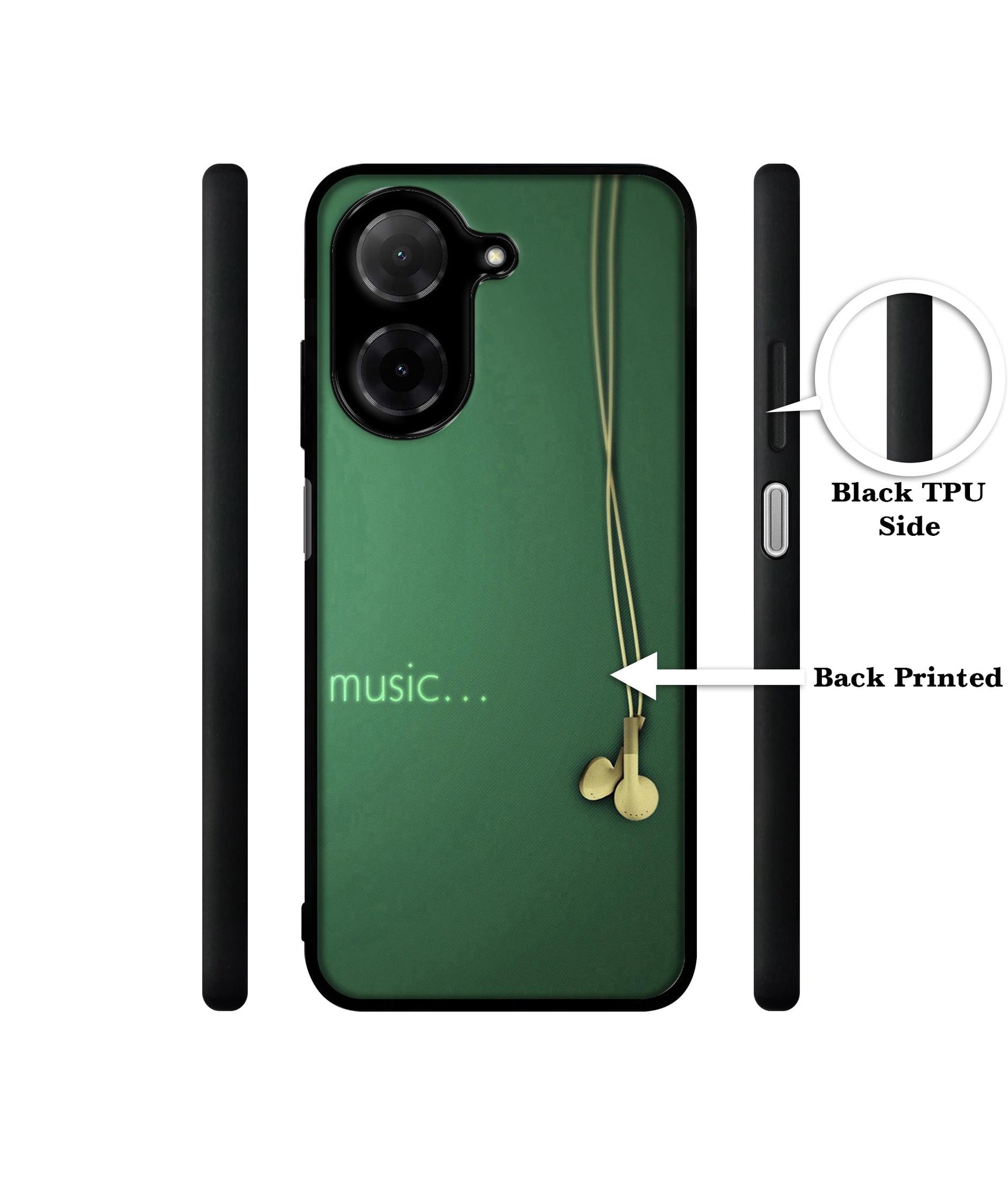 Headphone Music Designer 2D Printed Back Case Cover for Poco C71 4G / Mi Redmi A5 4G