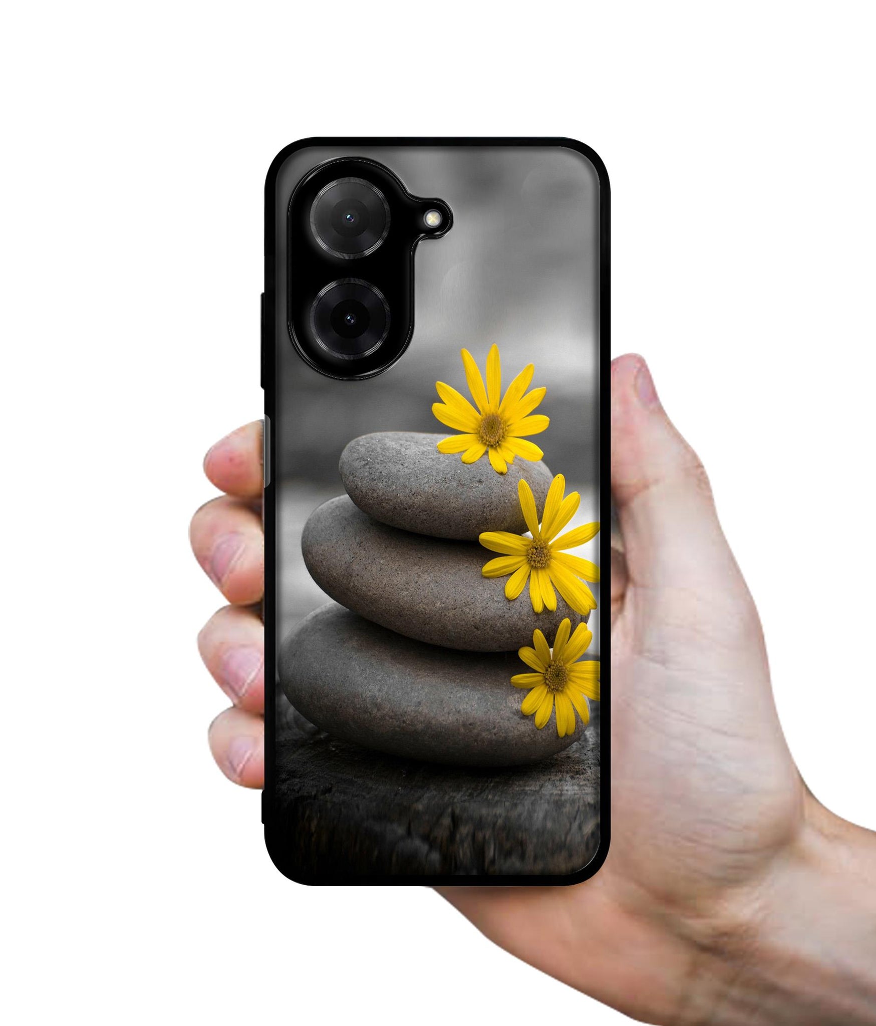 Stones And Flower Designer 2D Printed Back Case Cover for Poco C71 4G / Mi Redmi A5 4G