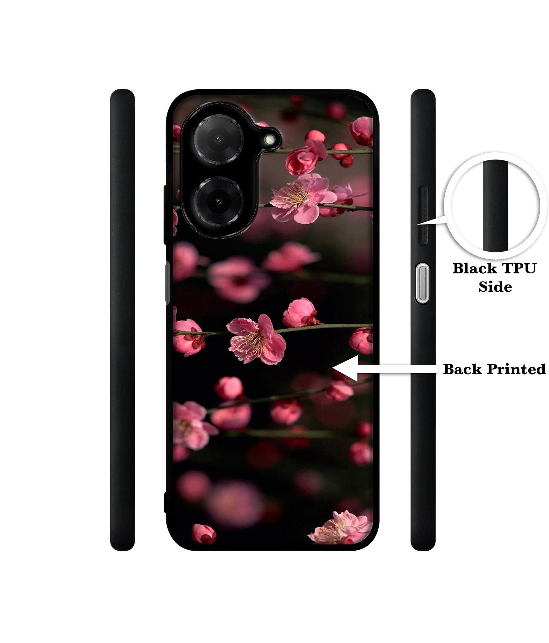Pink Flowers Designer 2D Printed Back Case Cover for Poco C71 4G / Mi Redmi A5 4G