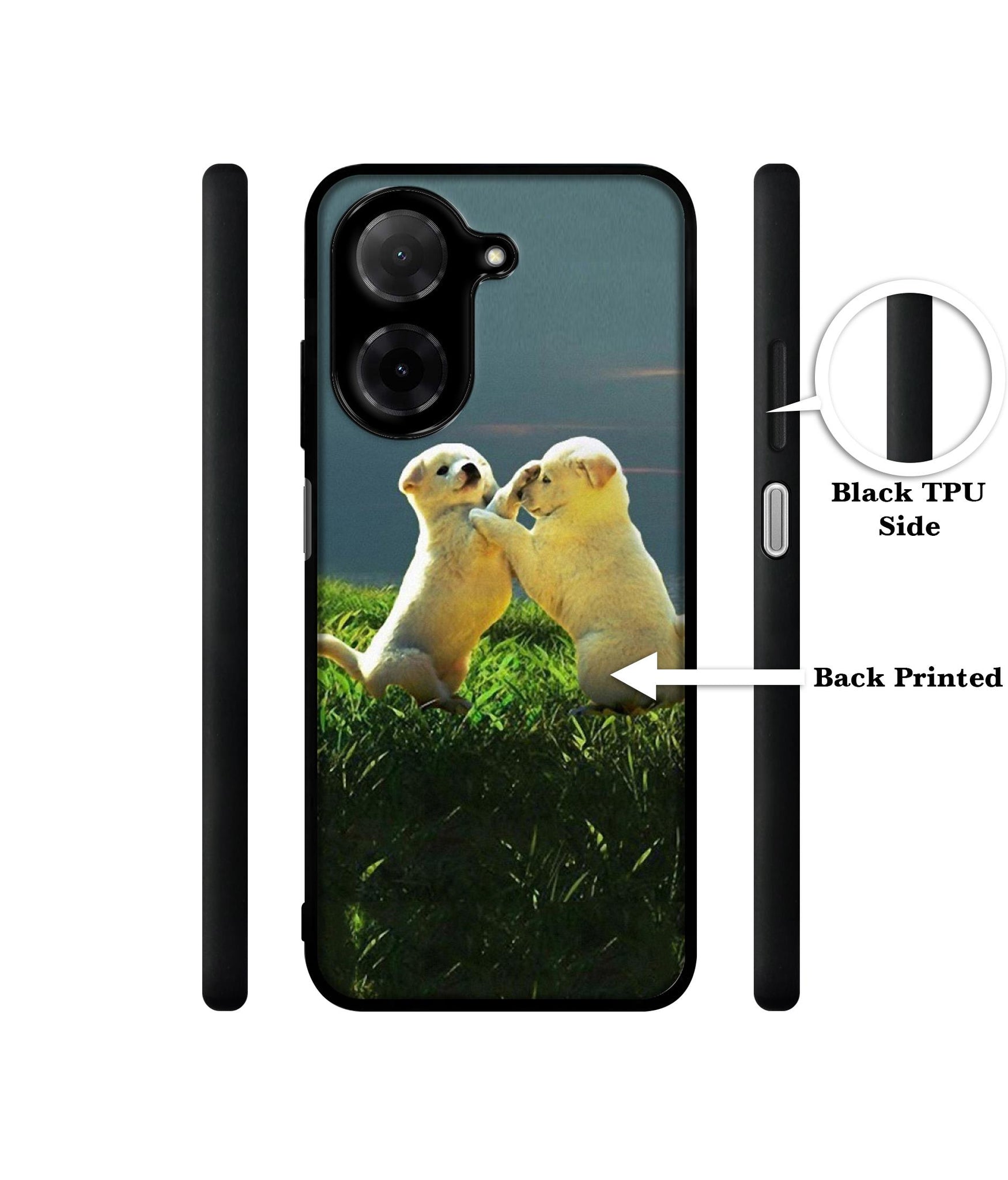 Puppy Couple Sunset Designer 2D Printed Back Case Cover for Poco C71 4G / Mi Redmi A5 4G