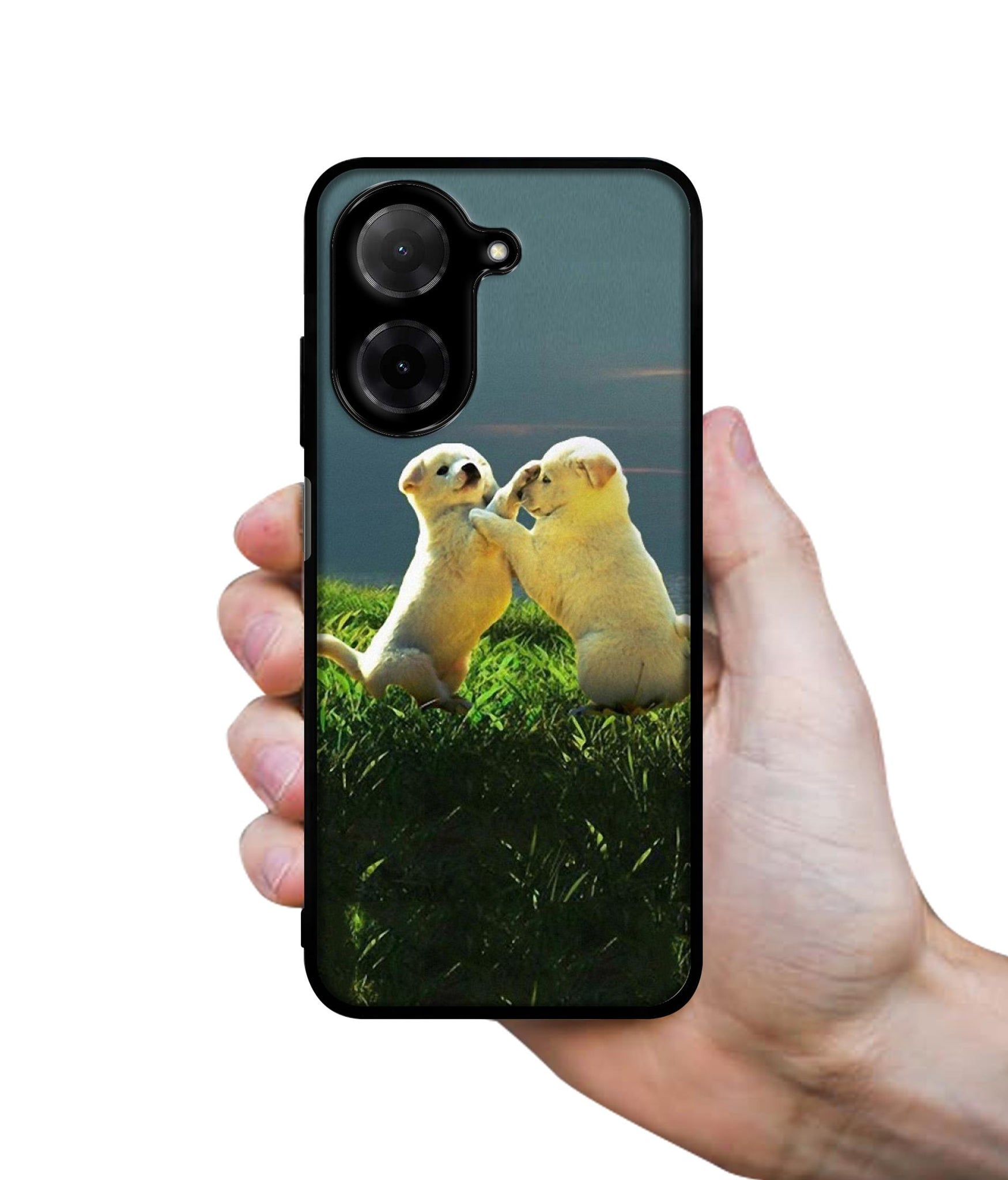 Puppy Couple Sunset Designer 2D Printed Back Case Cover for Poco C71 4G / Mi Redmi A5 4G