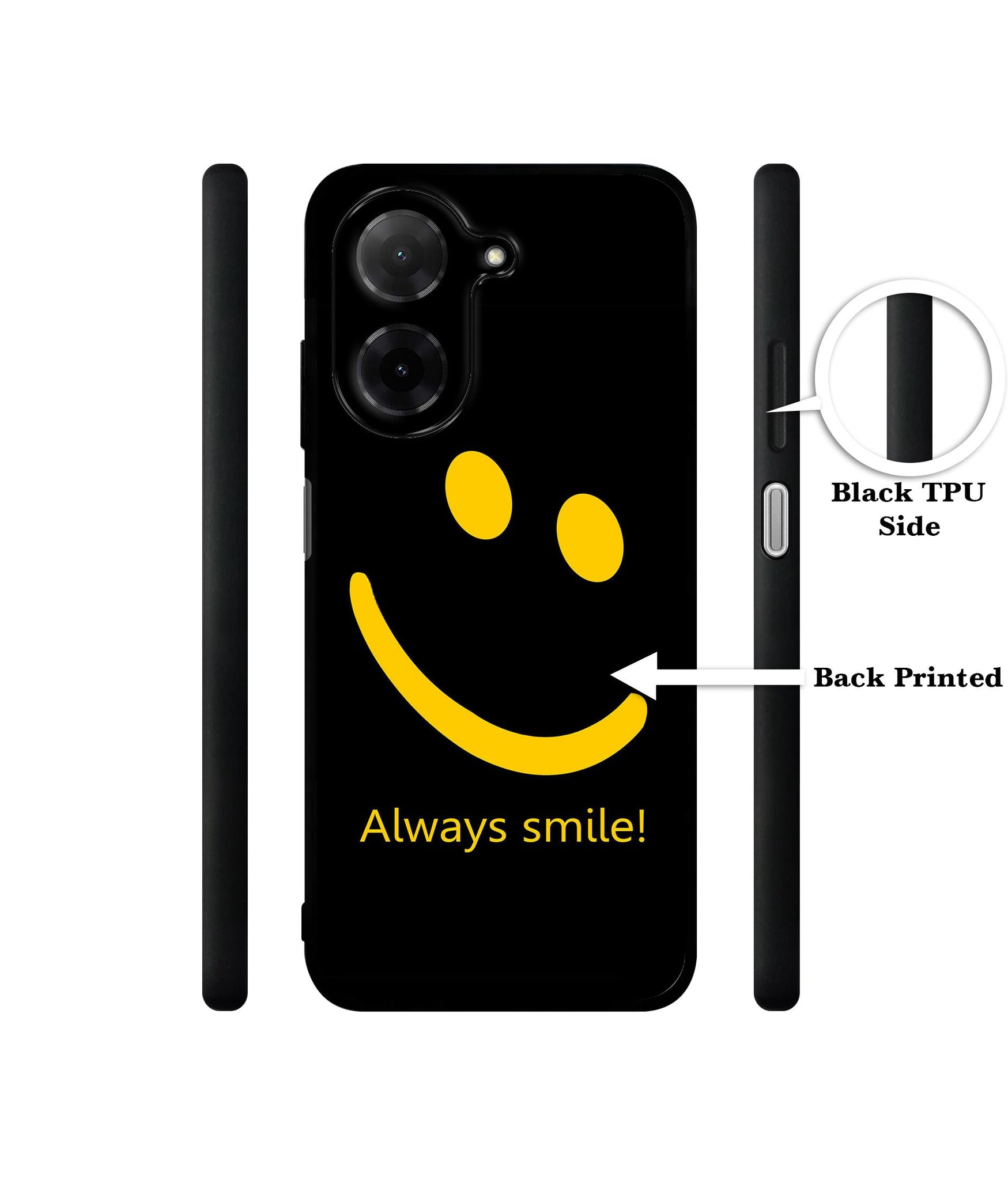 Always Smile Quote Designer 2D Printed Back Case Cover for Poco C71 4G / Mi Redmi A5 4G