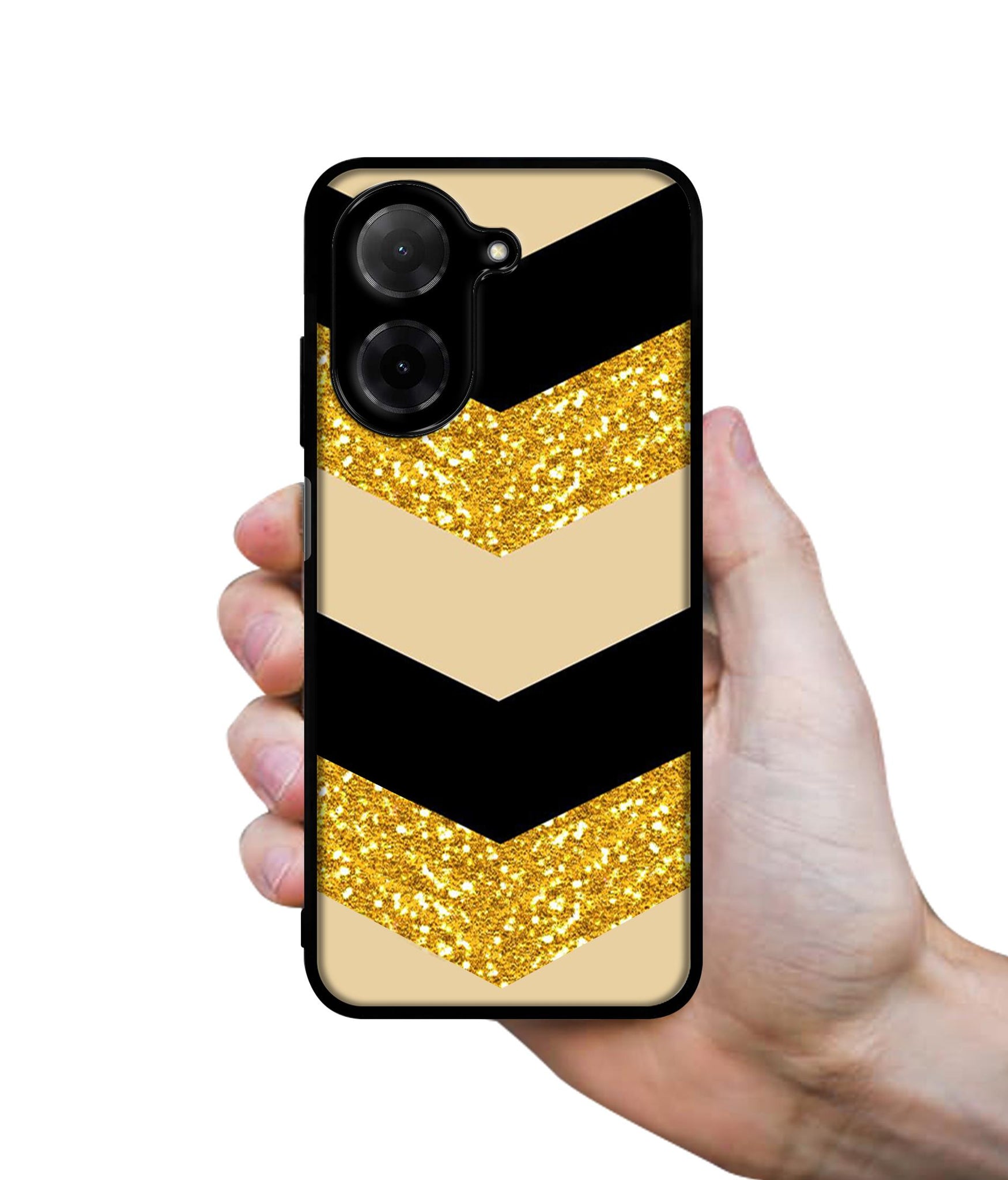 Black & Gold Designer 2D Printed Back Case Cover for Poco C71 4G / Mi Redmi A5 4G