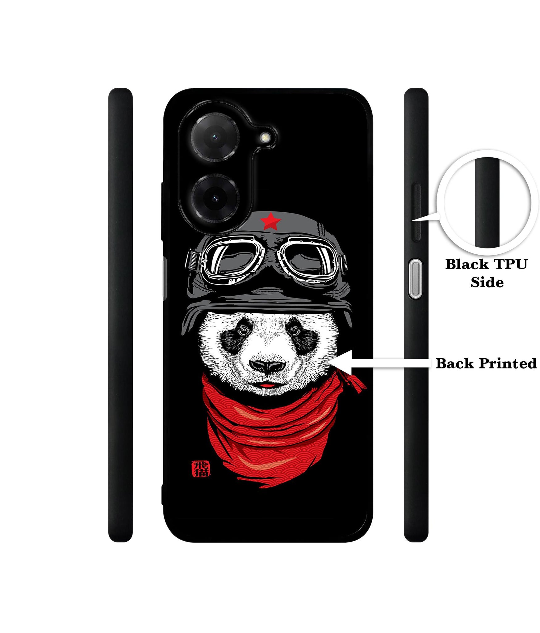 Biker Panda Designer 2D Printed Back Case Cover for Poco C71 4G / Mi Redmi A5 4G