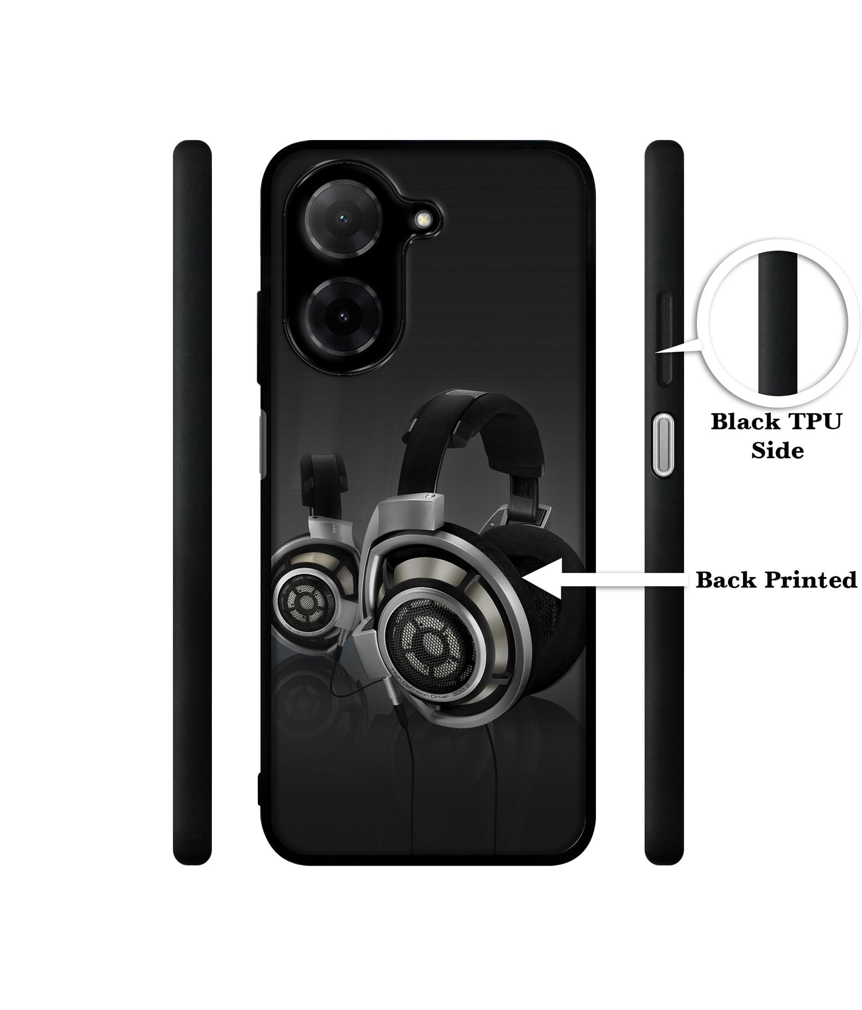 Head Phone Designer 2D Printed Back Case Cover for Poco C71 4G / Mi Redmi A5 4G