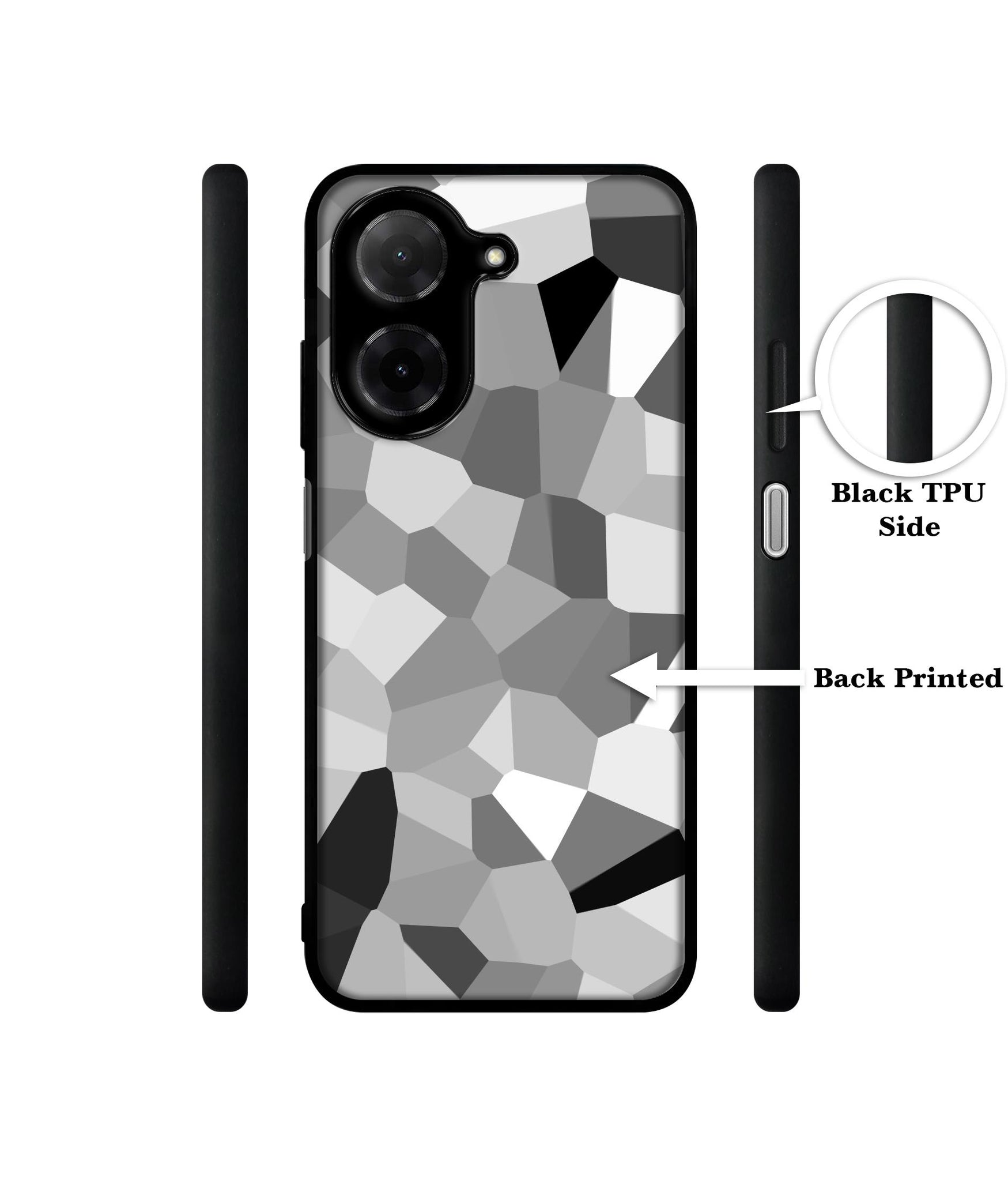 Black & White Mathematical Shape Designer 2D Printed Back Case Cover for Poco C71 4G / Mi Redmi A5 4G