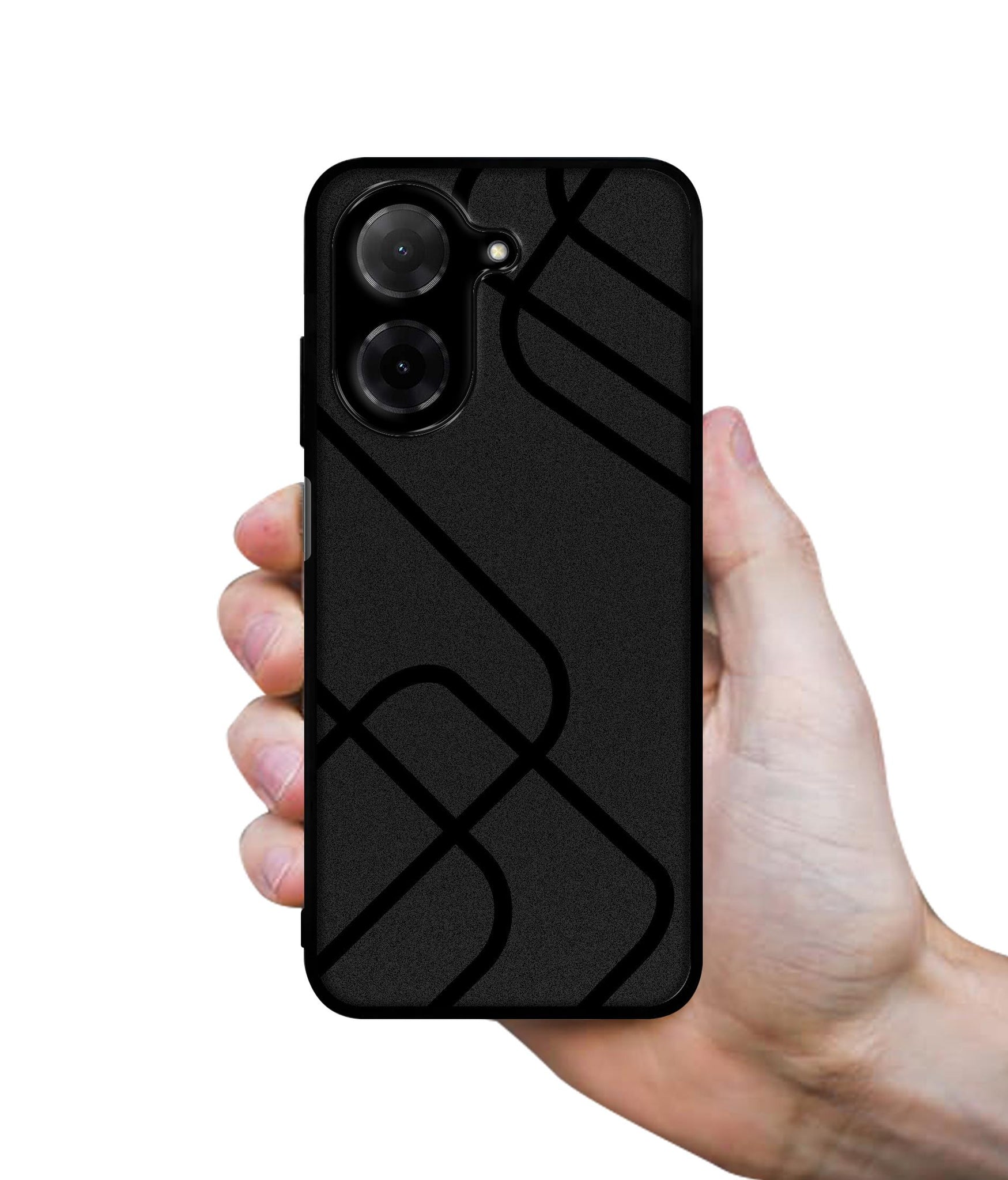 Zig-Zag Black Line Designer 2D Printed Back Case Cover for Poco C71 4G / Mi Redmi A5 4G