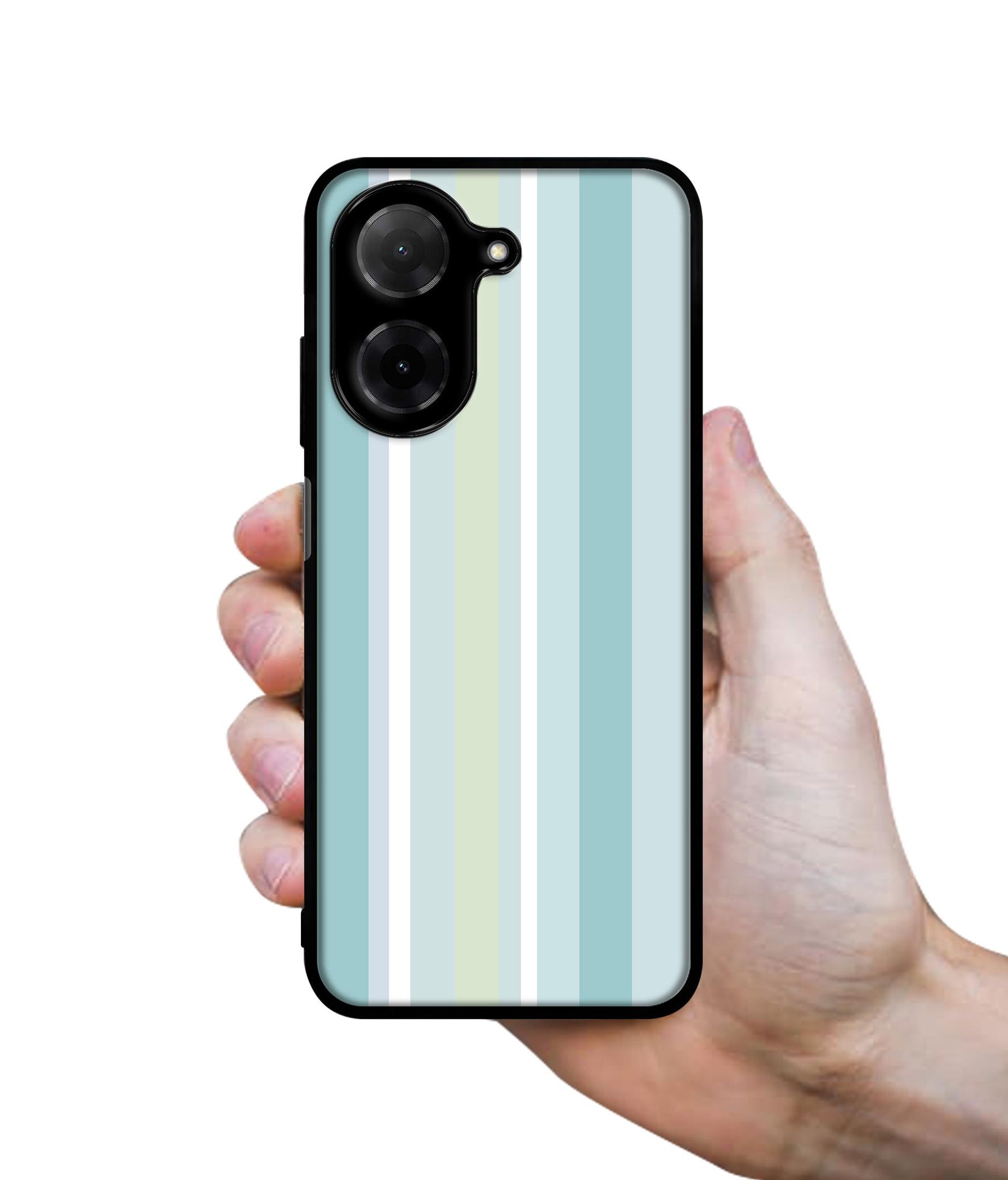 Light Green Stripes Designer 2D Printed Back Case Cover for Poco C71 4G / Mi Redmi A5 4G