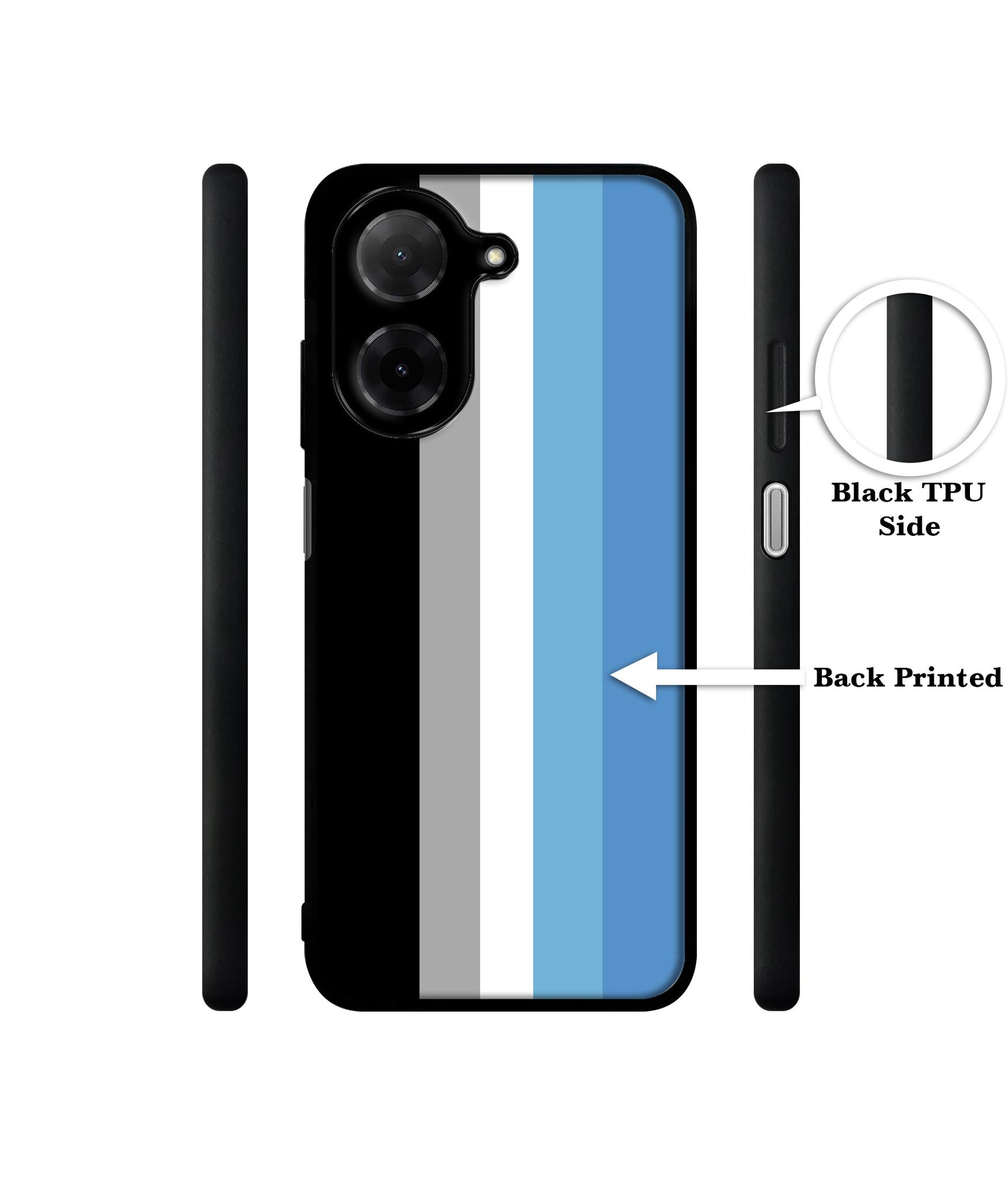 White and Blue Lines Designer 2D Printed Back Case Cover for Poco C71 4G / Mi Redmi A5 4G