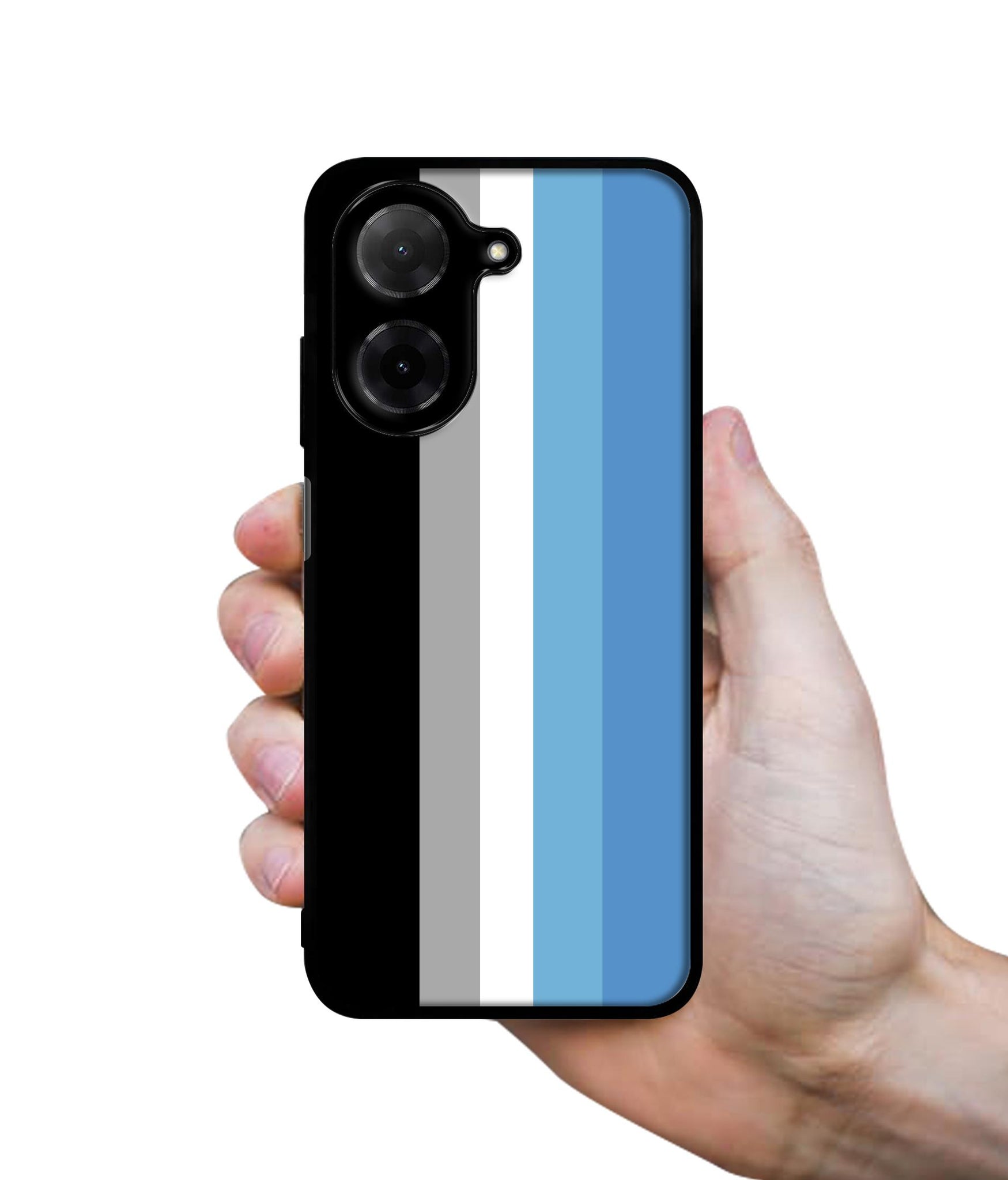 White and Blue Lines Designer 2D Printed Back Case Cover for Poco C71 4G / Mi Redmi A5 4G