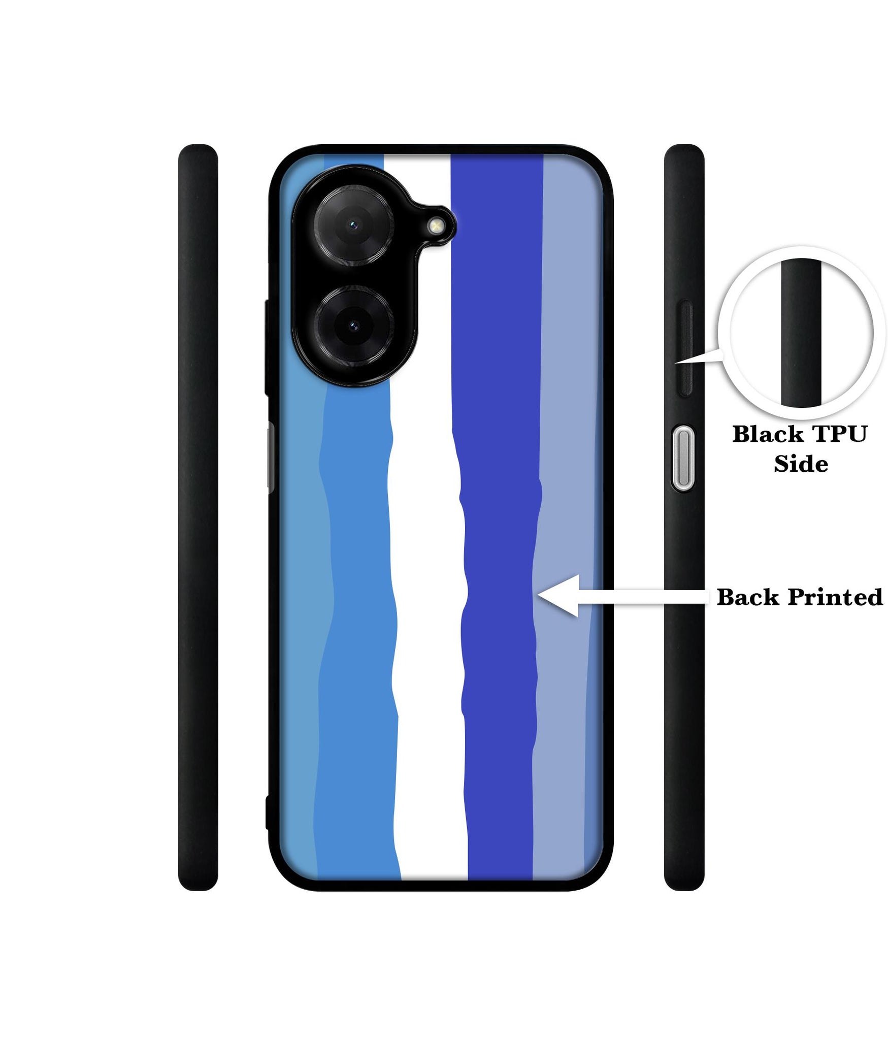 Blue Stripes Rainbow Designer 2D Printed Back Case Cover for Poco C71 4G / Mi Redmi A5 4G