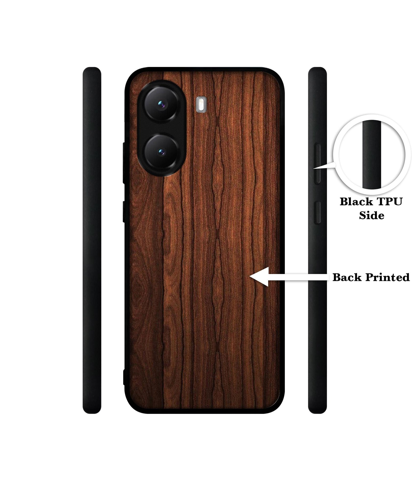 Brown Wooden Texture Designer 2D Printed Back Case Cover for Poco X7 Pro 5G