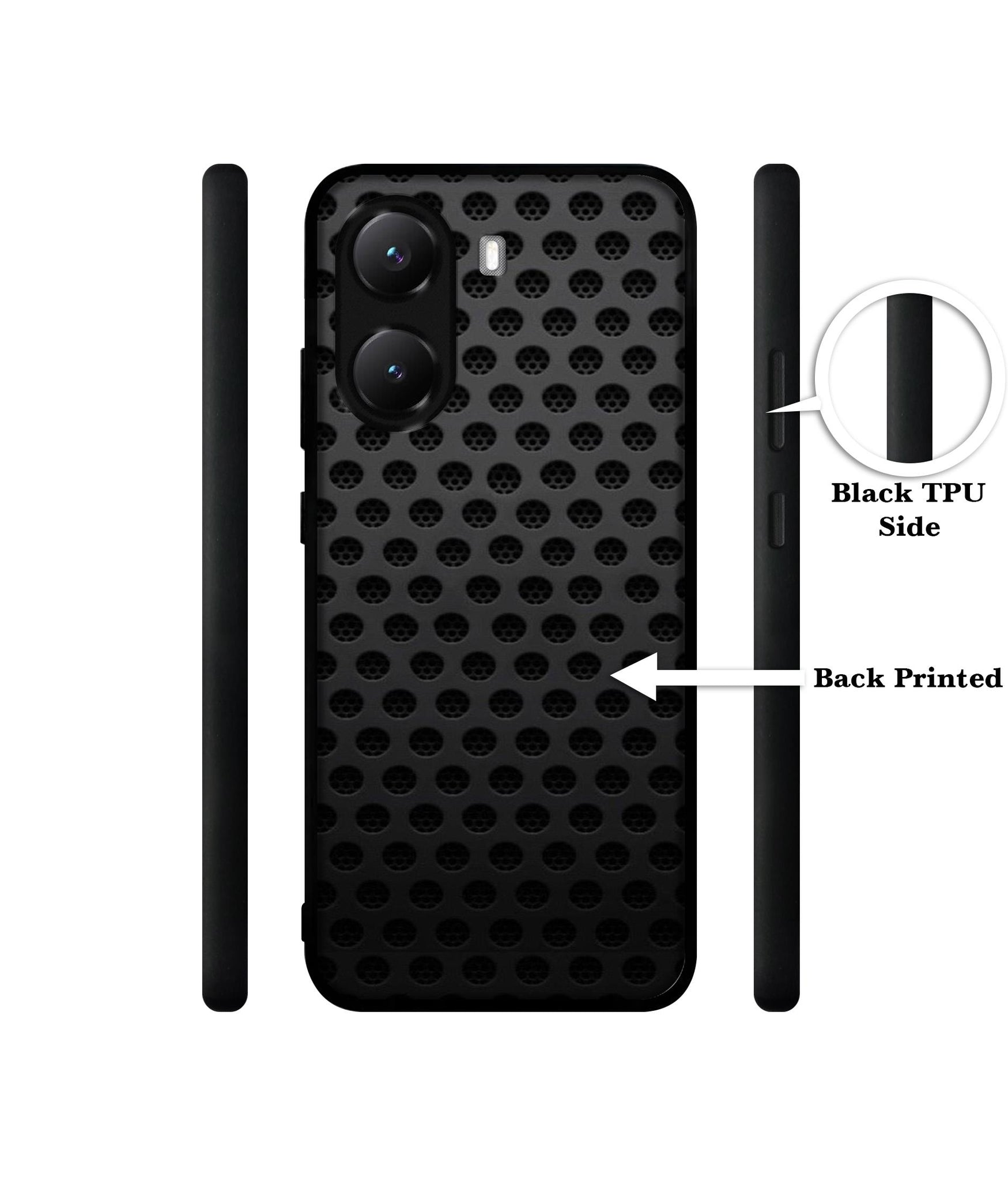Black Circle Designer 2D Printed Back Case Cover for Poco X7 Pro 5G