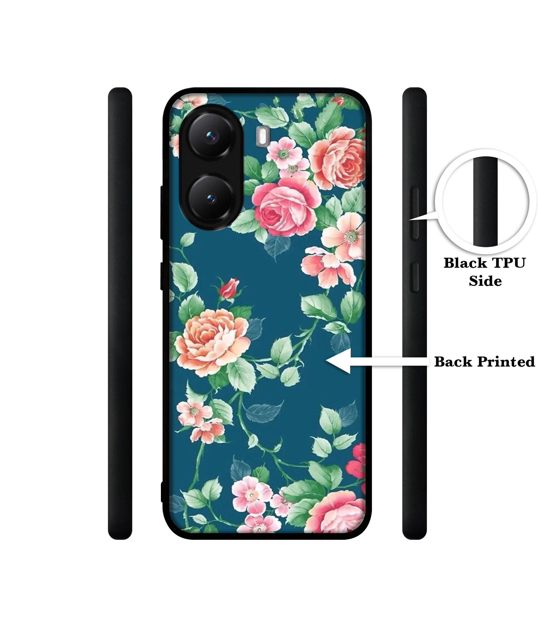 Vintage Floral Designer 2D Printed Back Case Cover for Poco X7 Pro 5G