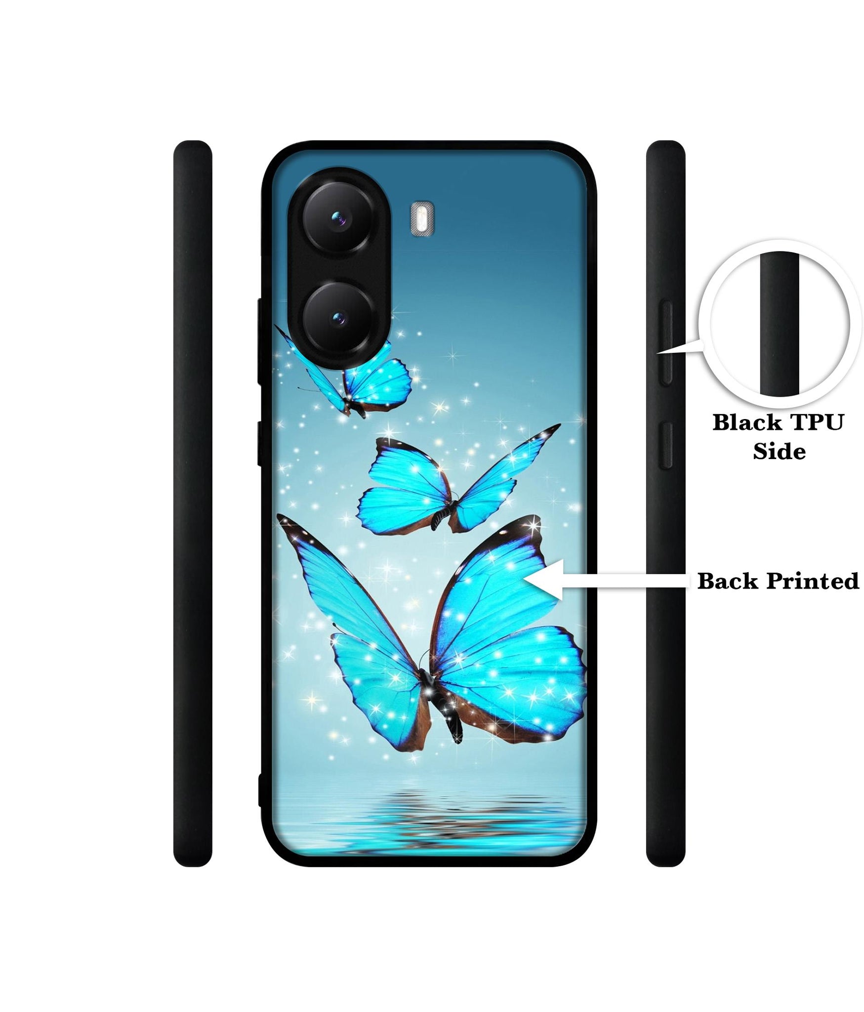 Flying Butterflies Designer 2D Printed Back Case Cover for Poco X7 Pro 5G