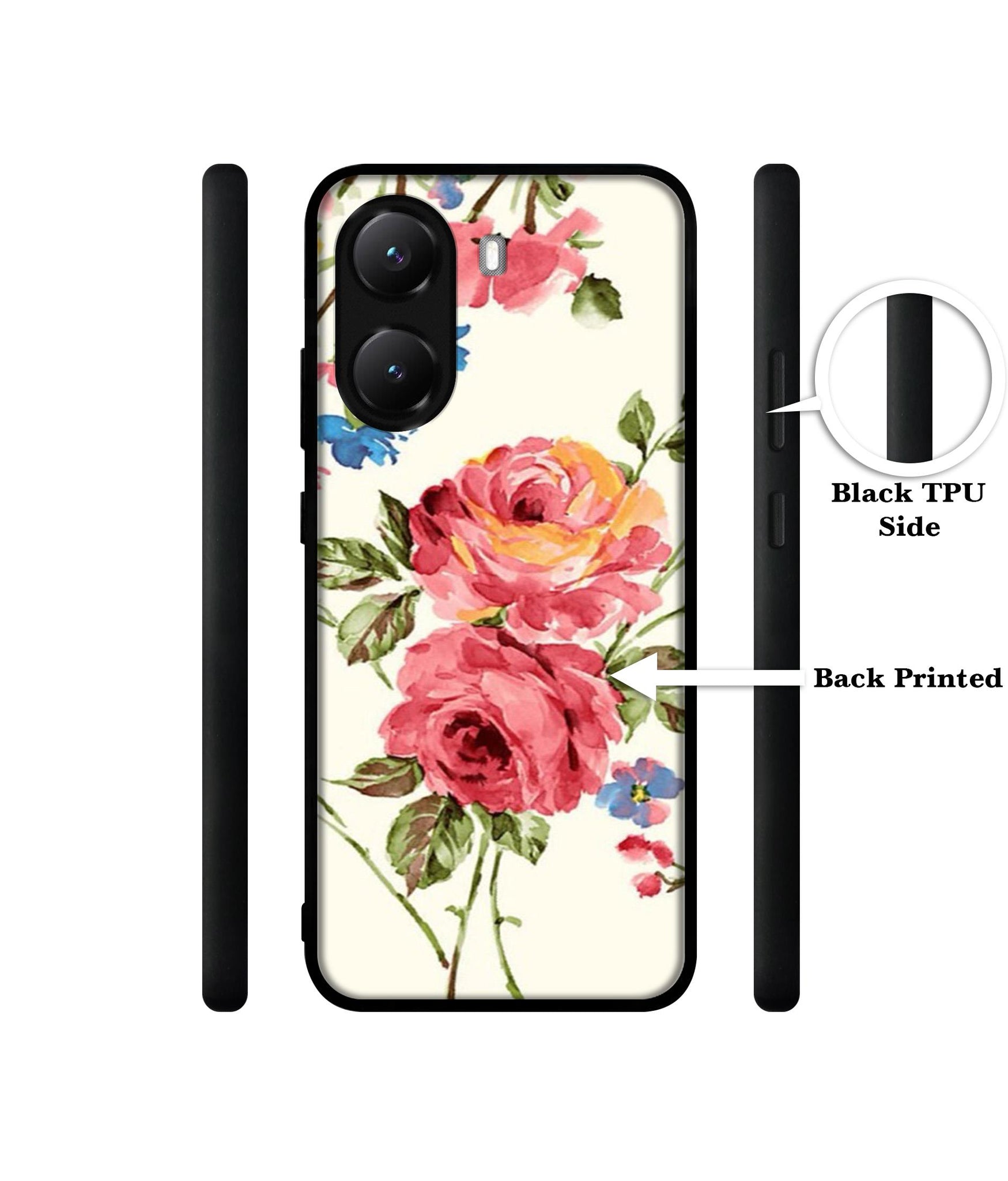 Vintage Painting Flower Designer 2D Printed Back Case Cover for Poco X7 Pro 5G