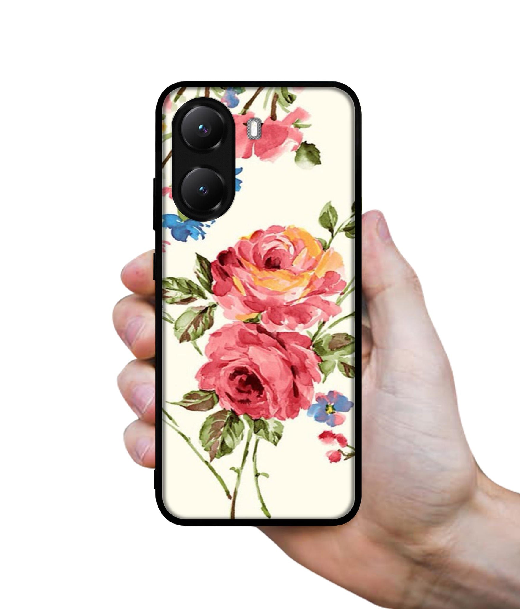 Vintage Painting Flower Designer 2D Printed Back Case Cover for Poco X7 Pro 5G