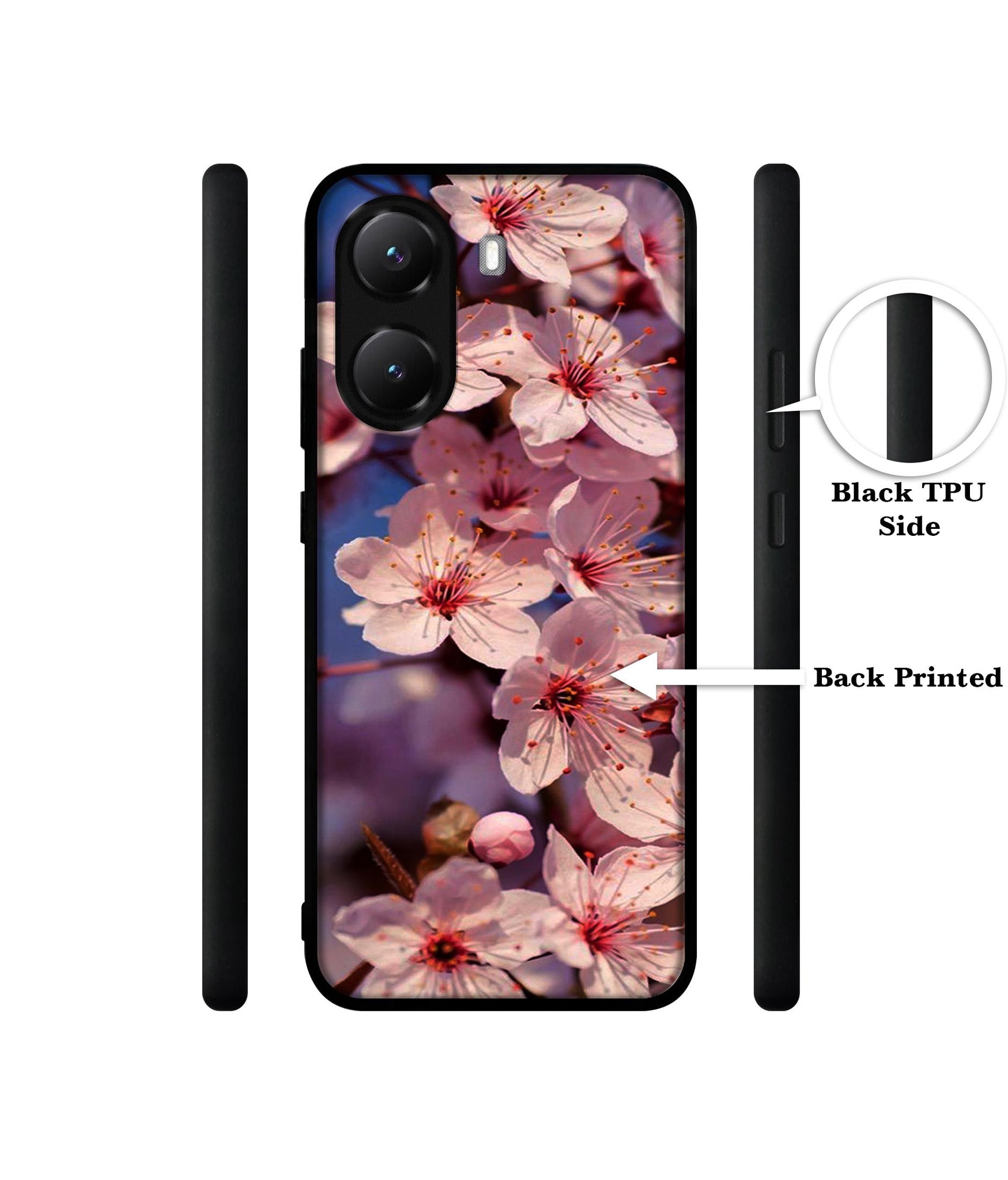 Pink Flowers Pattern Designer 2D Printed Back Case Cover for Poco X7 Pro 5G