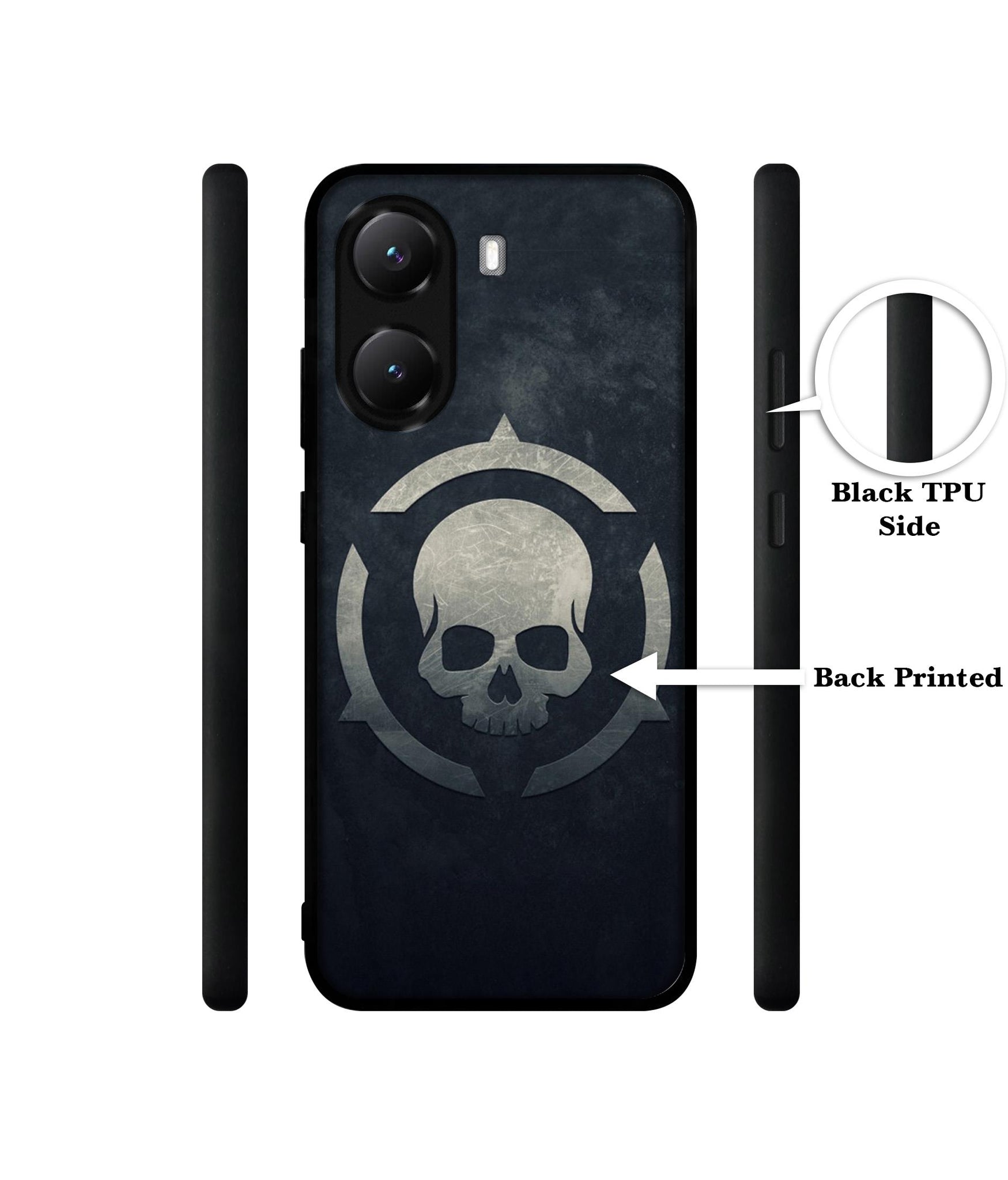 Skull Pattern Print Designer 2D Printed Back Case Cover for Poco X7 Pro 5G