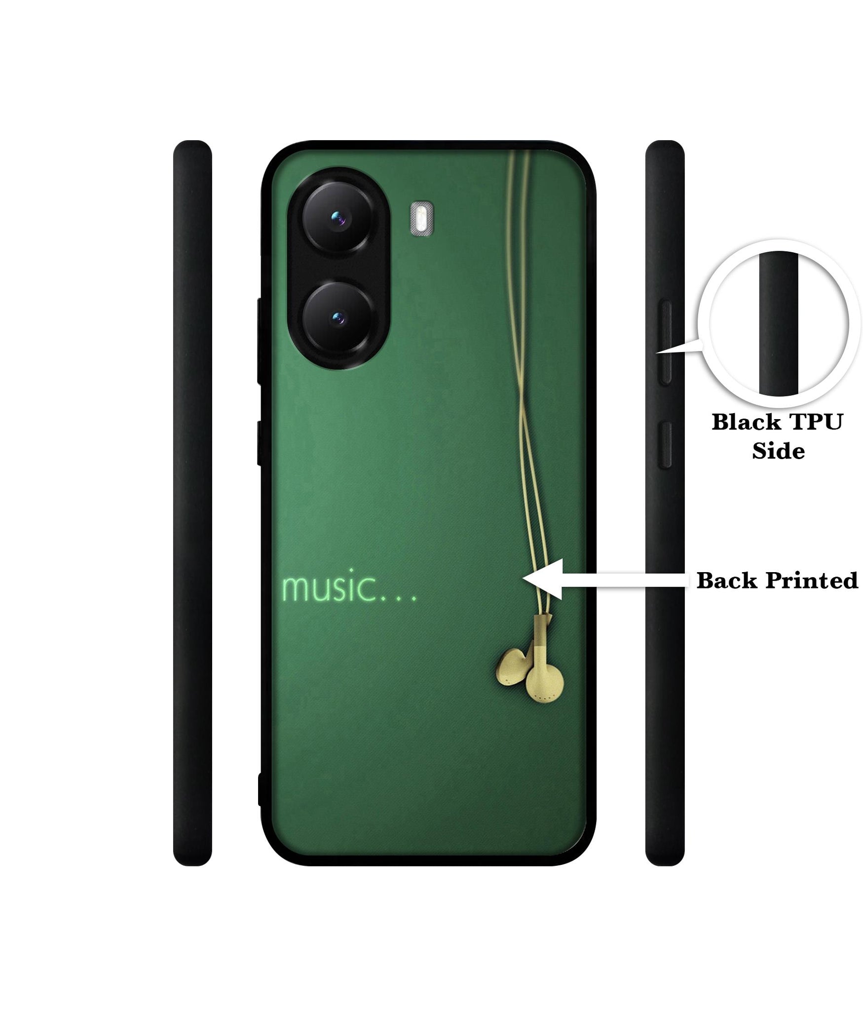 Headphone Music Designer 2D Printed Back Case Cover for Poco X7 Pro 5G