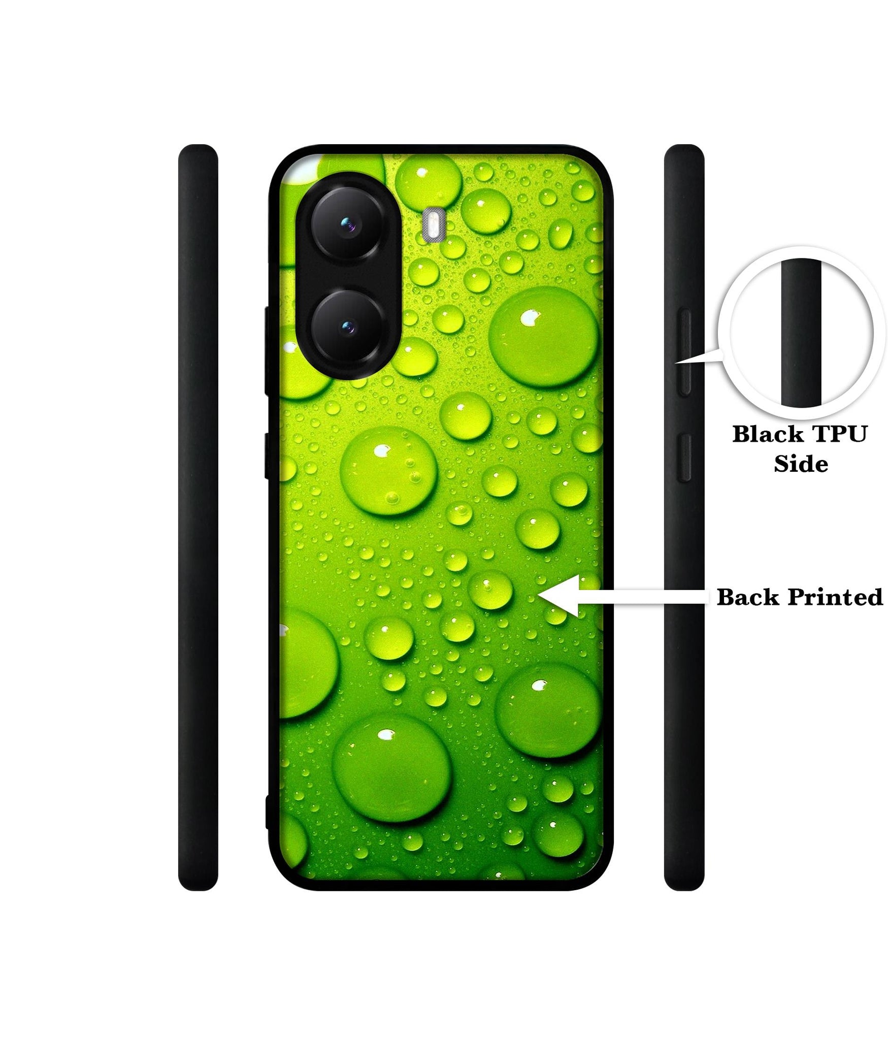 Green Bubbles Designer 2D Printed Back Case Cover for Poco X7 Pro 5G