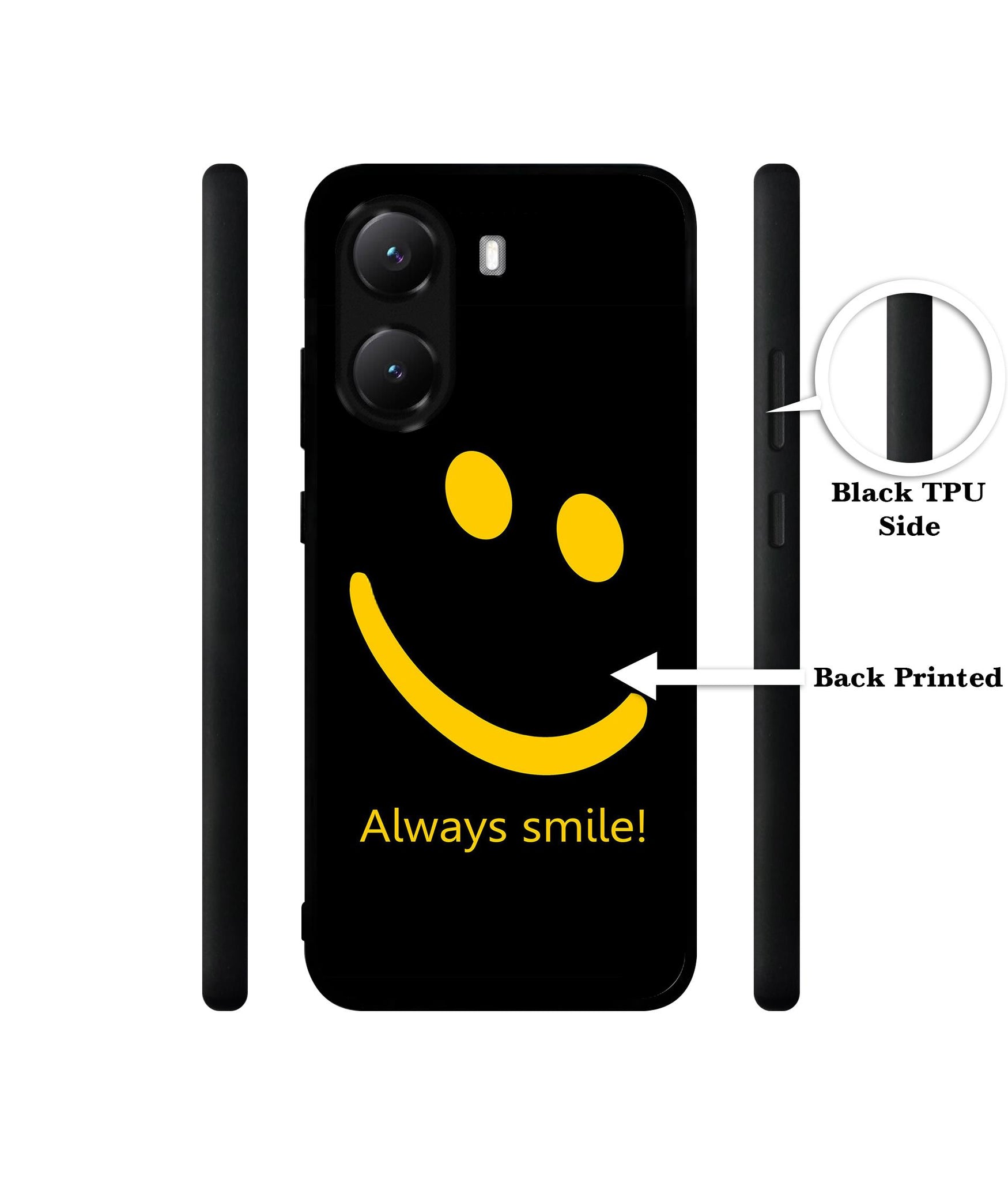 Always Smile Quote Designer 2D Printed Back Case Cover for Poco X7 Pro 5G