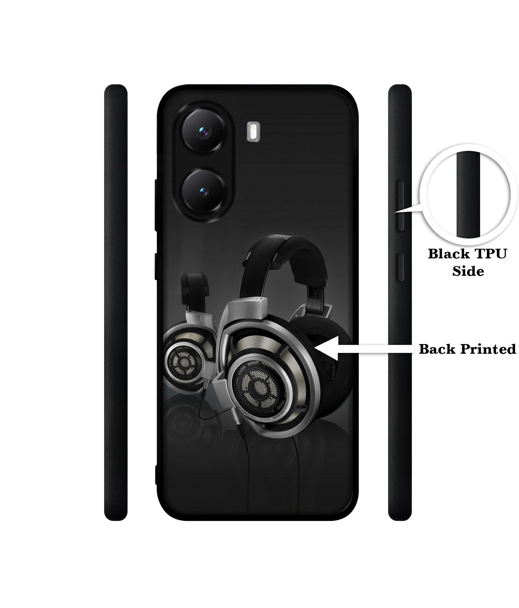 Head Phone Designer 2D Printed Back Case Cover for Poco X7 Pro 5G