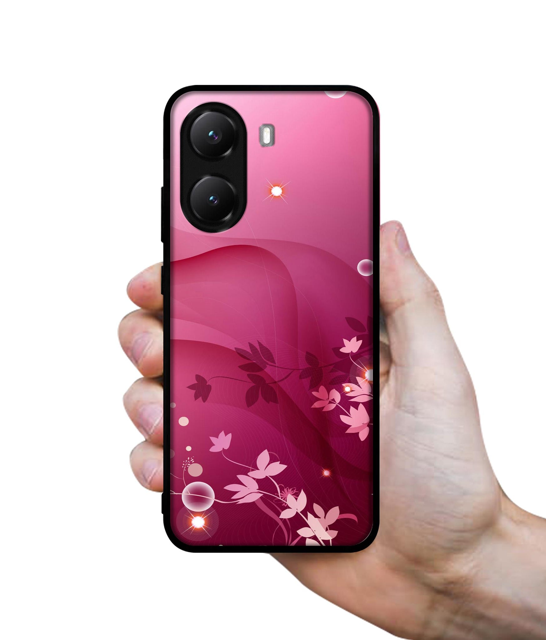 Pink Abstract Designer 2D Printed Back Case Cover for Poco X7 Pro 5G