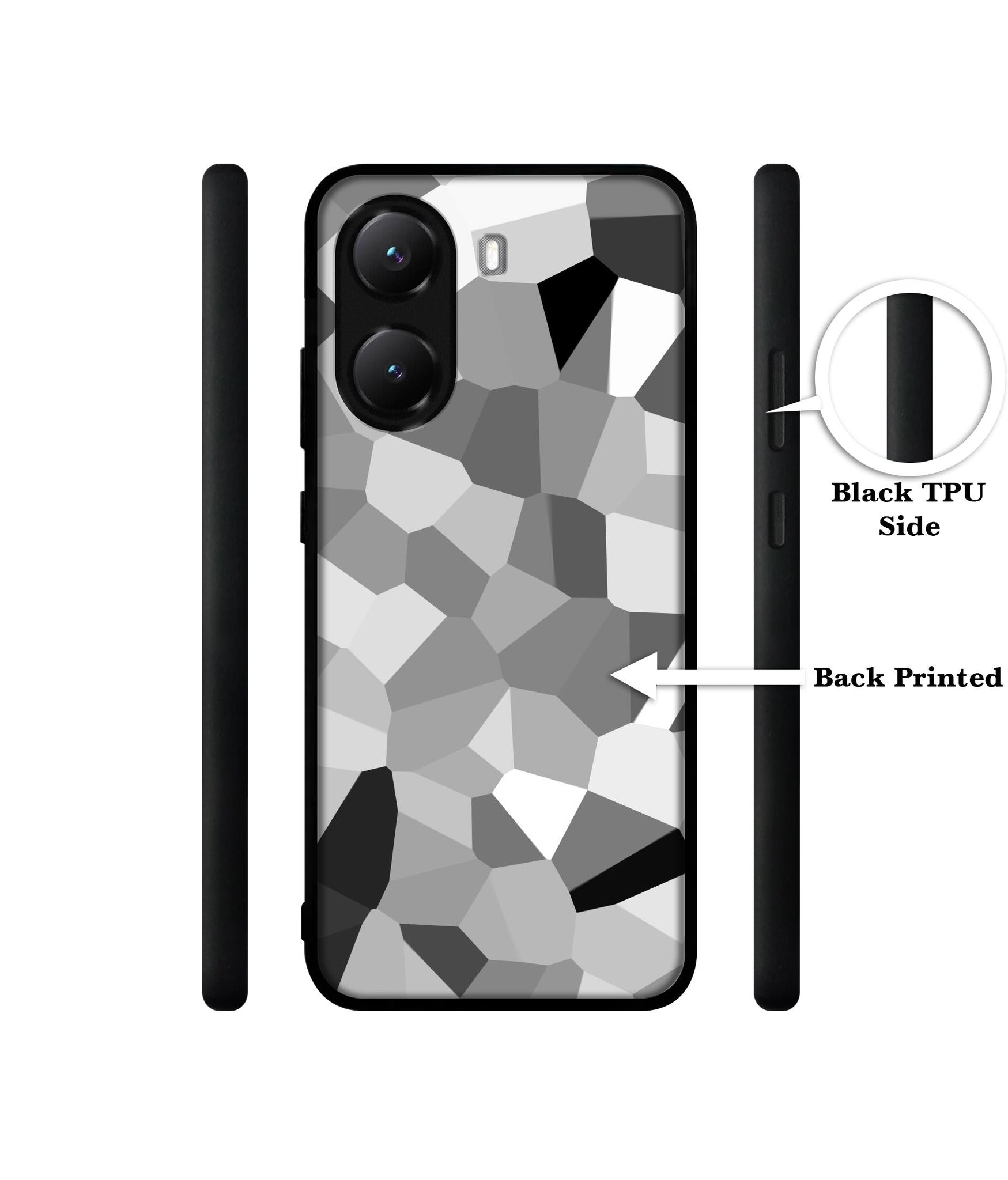 Black & White Mathematical Shape Designer 2D Printed Back Case Cover for Poco X7 Pro 5G