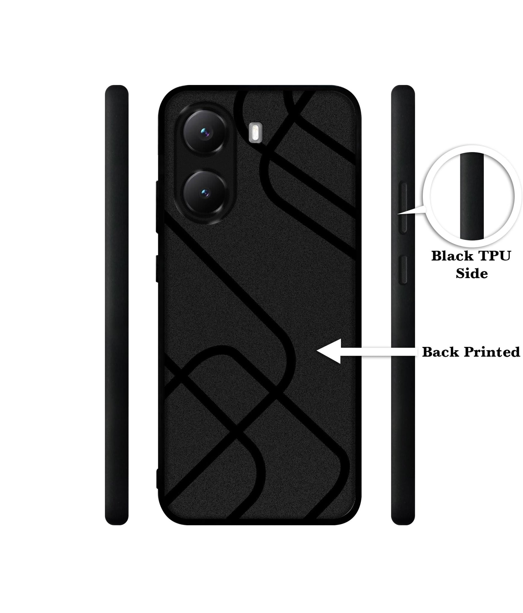 Zig-Zag Black Line Designer 2D Printed Back Case Cover for Poco X7 Pro 5G