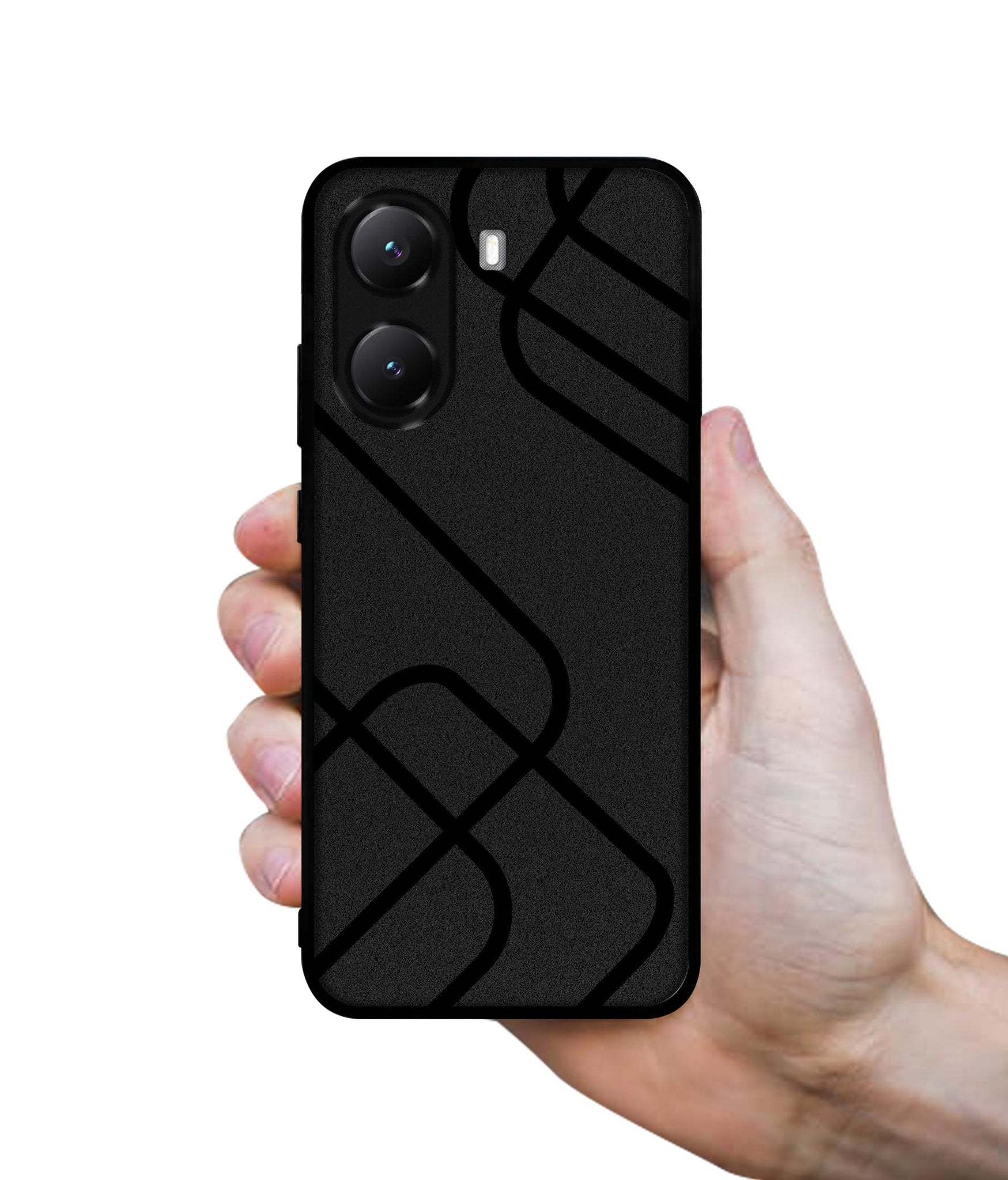 Zig-Zag Black Line Designer 2D Printed Back Case Cover for Poco X7 Pro 5G