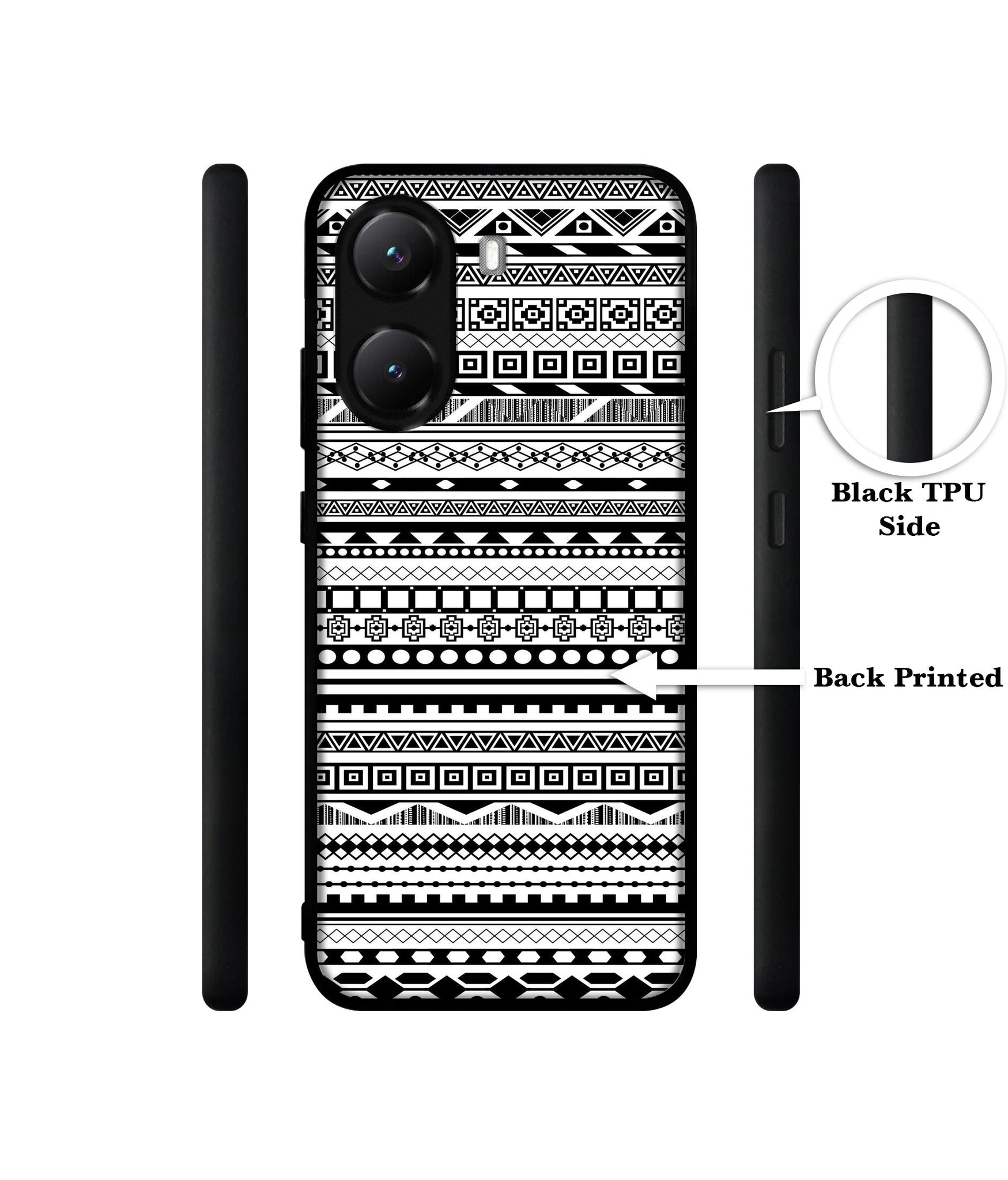 Black & White Patterns Designer 2D Printed Back Case Cover for Poco X7 Pro 5G